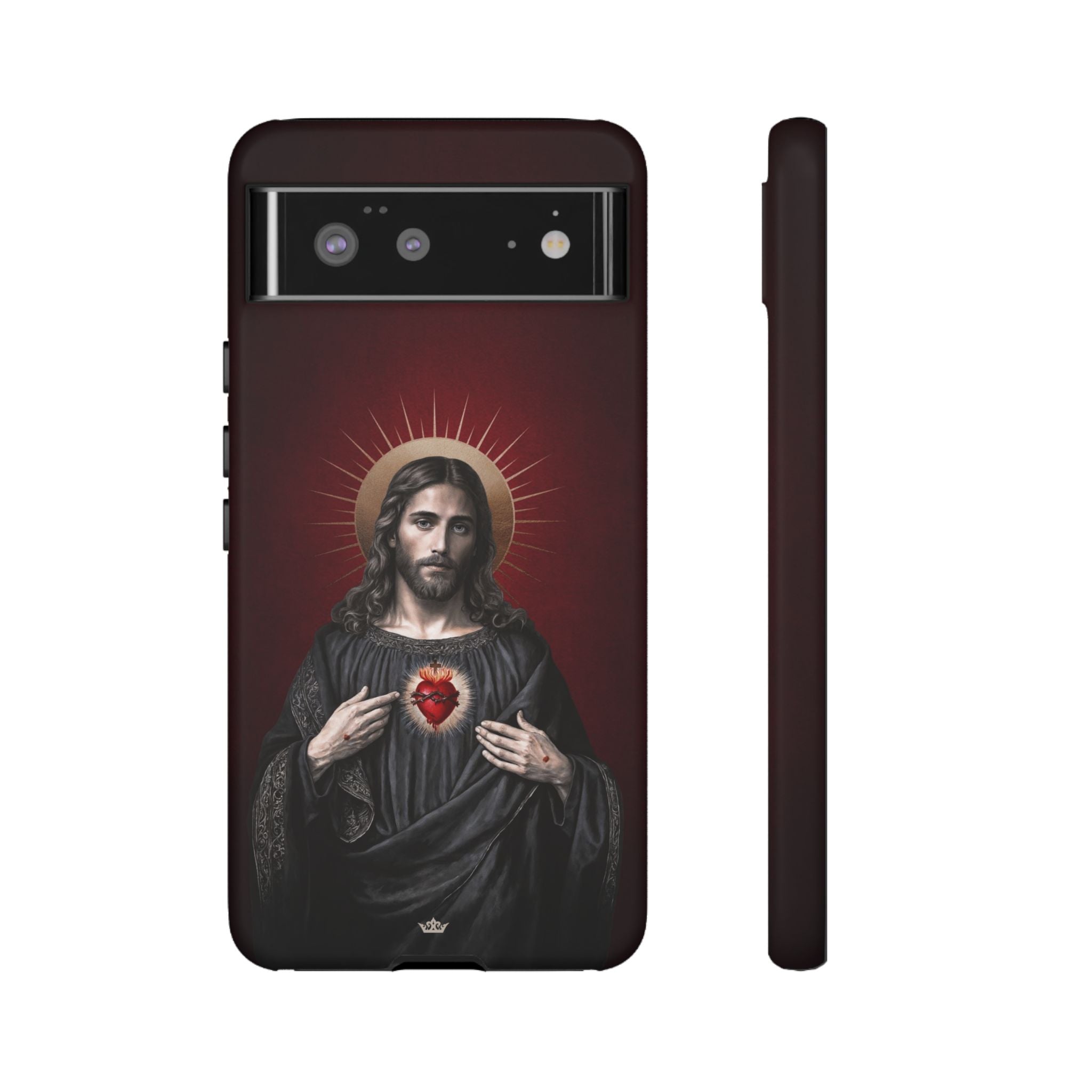 Sacred Heart of Jesus Hard Phone Case (Vintage Garnet)