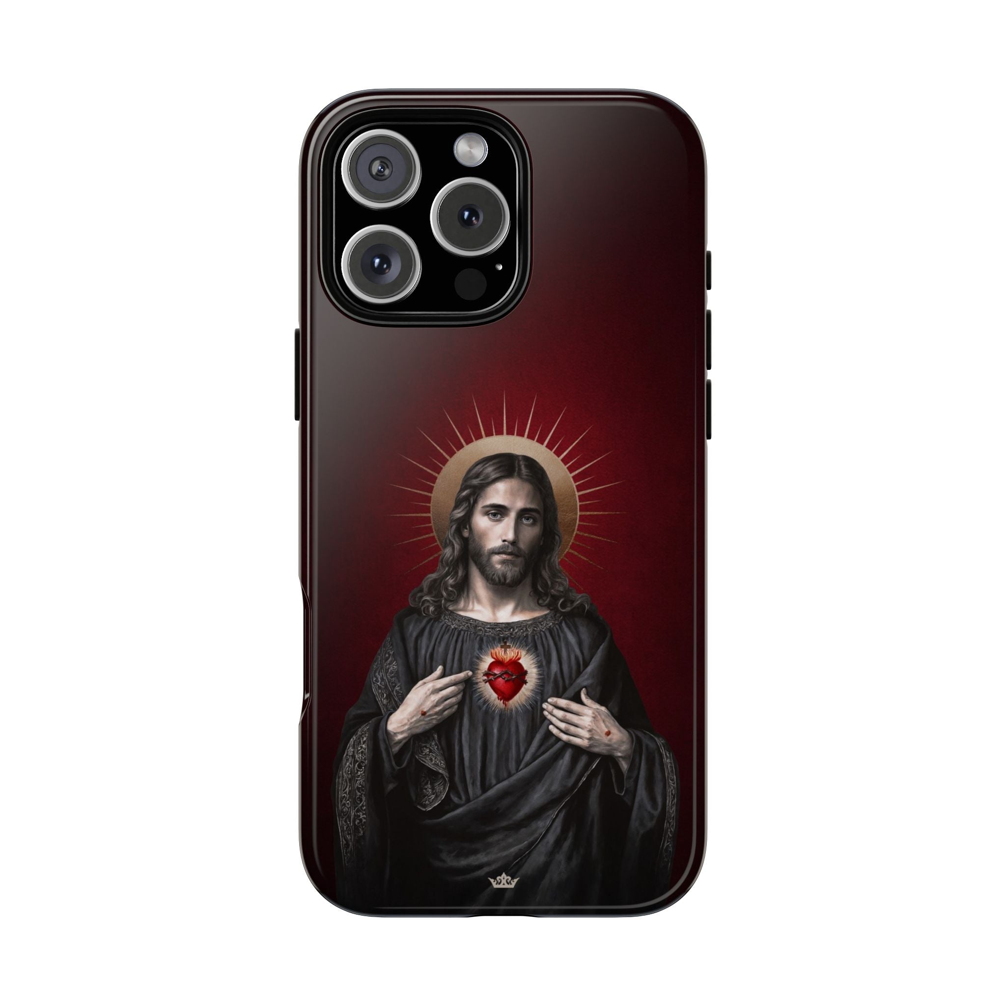 Sacred Heart of Jesus Hard Phone Case (Vintage Garnet)