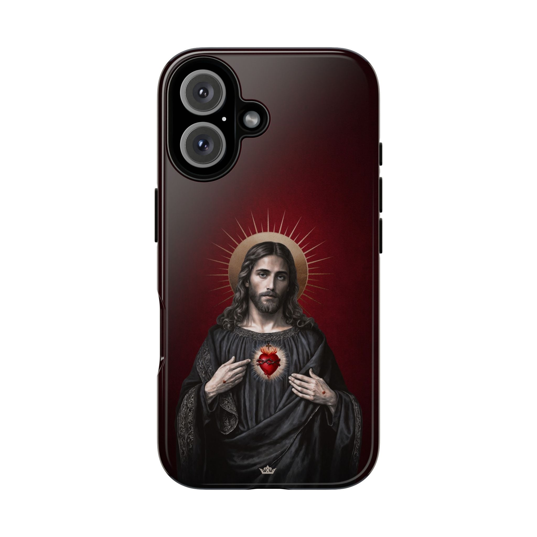 Sacred Heart of Jesus Hard Phone Case (Vintage Garnet)