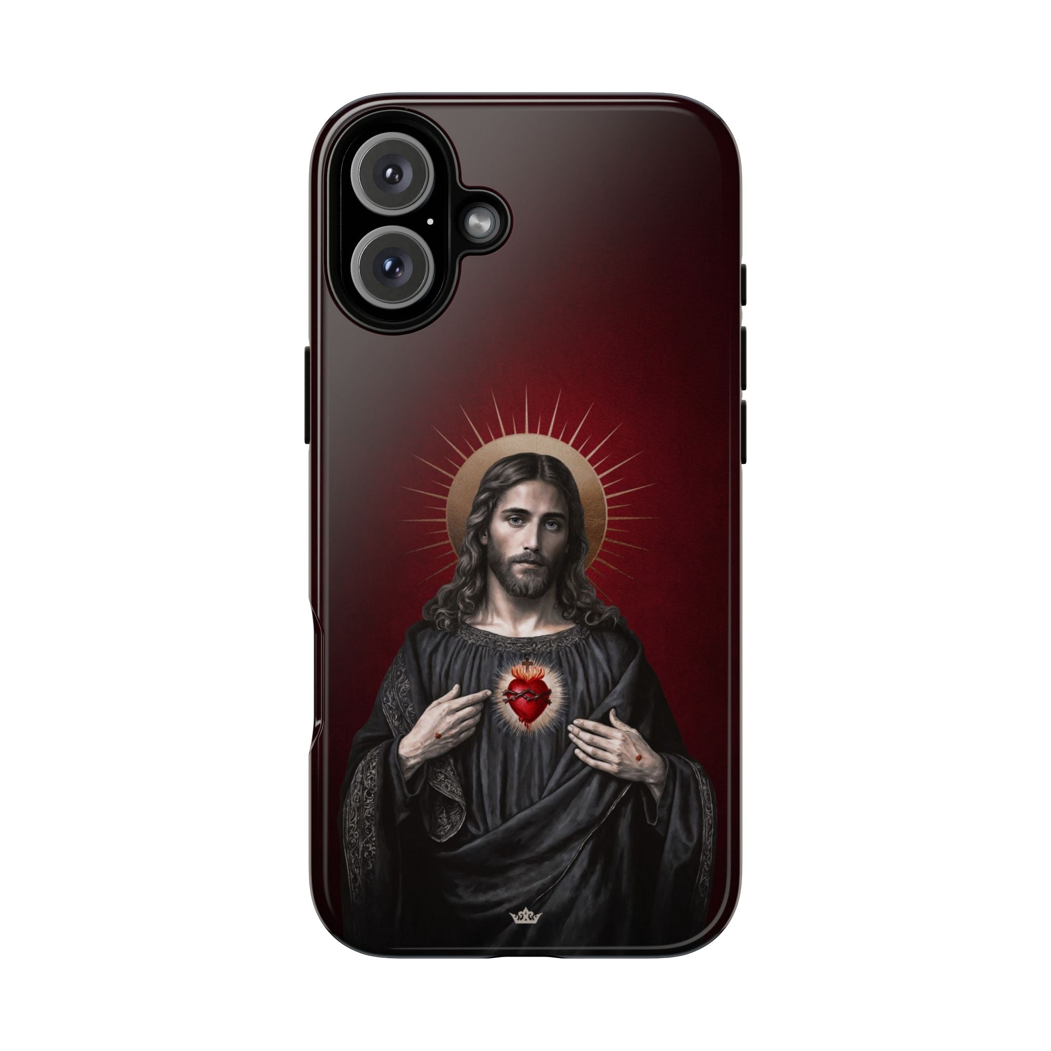 Sacred Heart of Jesus Hard Phone Case (Vintage Garnet)