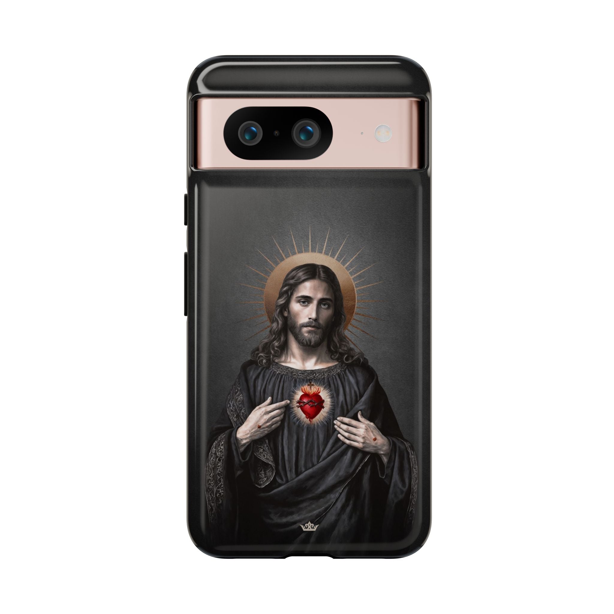 Sacred Heart of Jesus Hard Phone Case (Vintage Black)