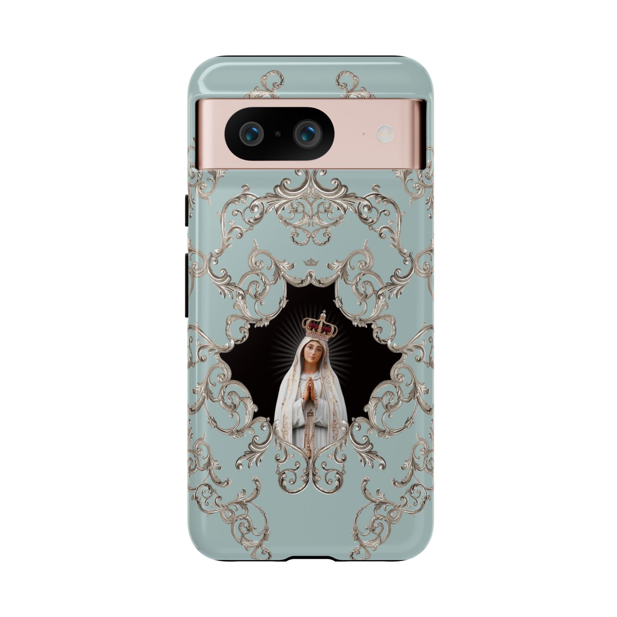 Our Lady of Fatima Hard Phone Case (Baroque Blue)