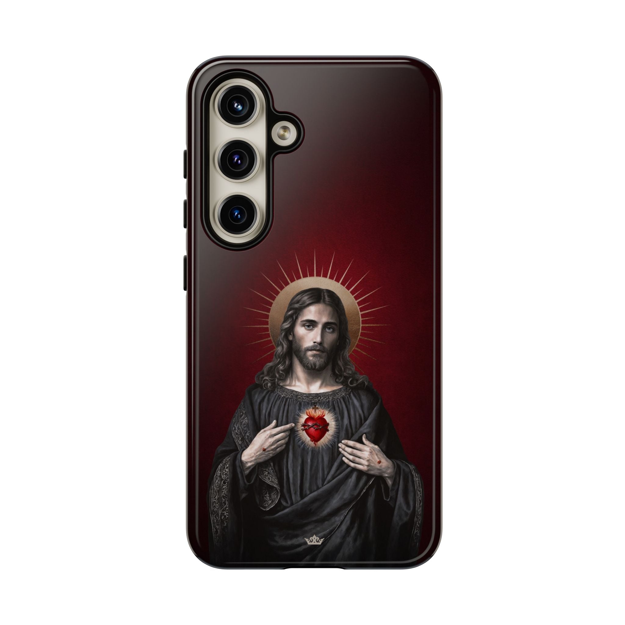 Sacred Heart of Jesus Hard Phone Case (Vintage Garnet)