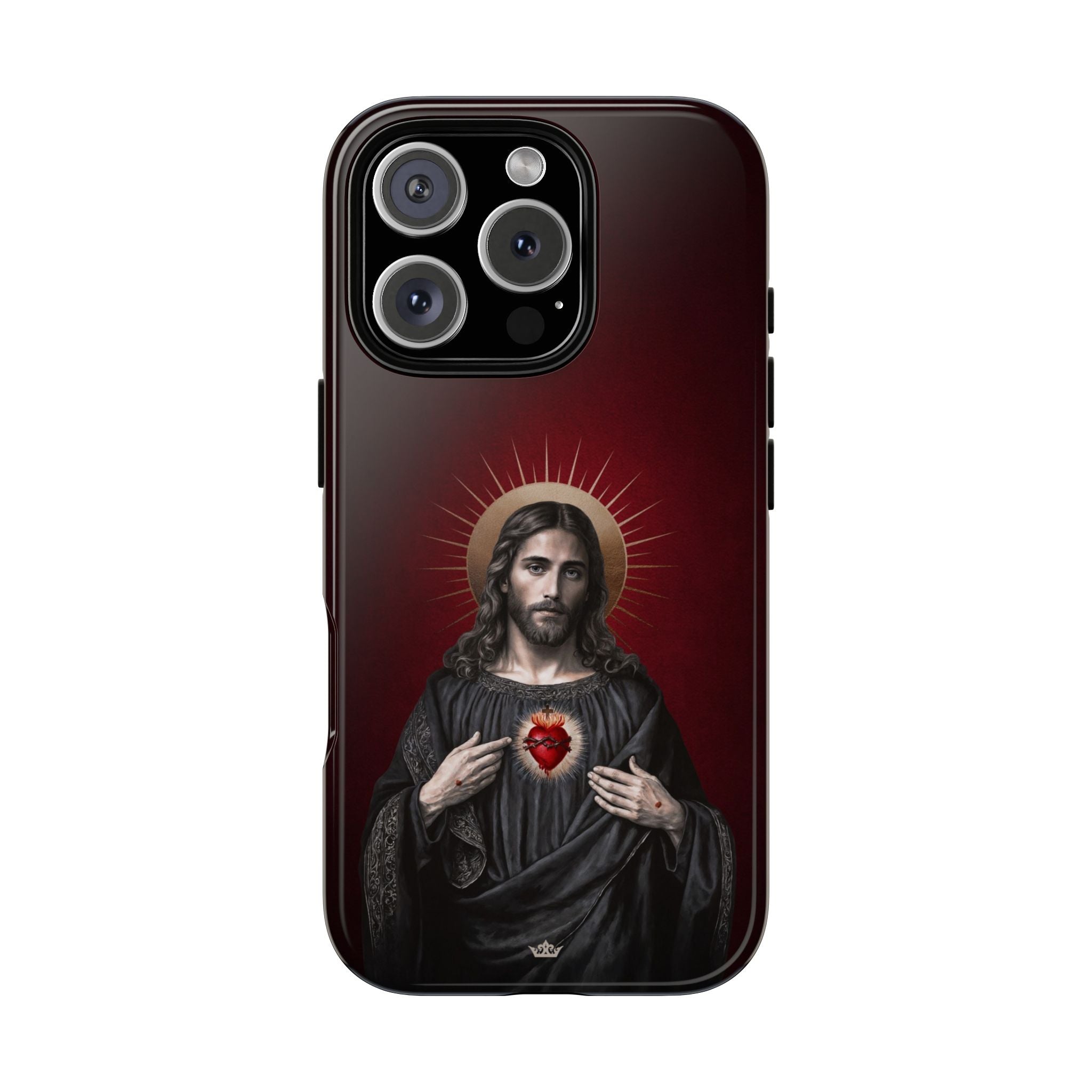 Sacred Heart of Jesus Hard Phone Case (Vintage Garnet)