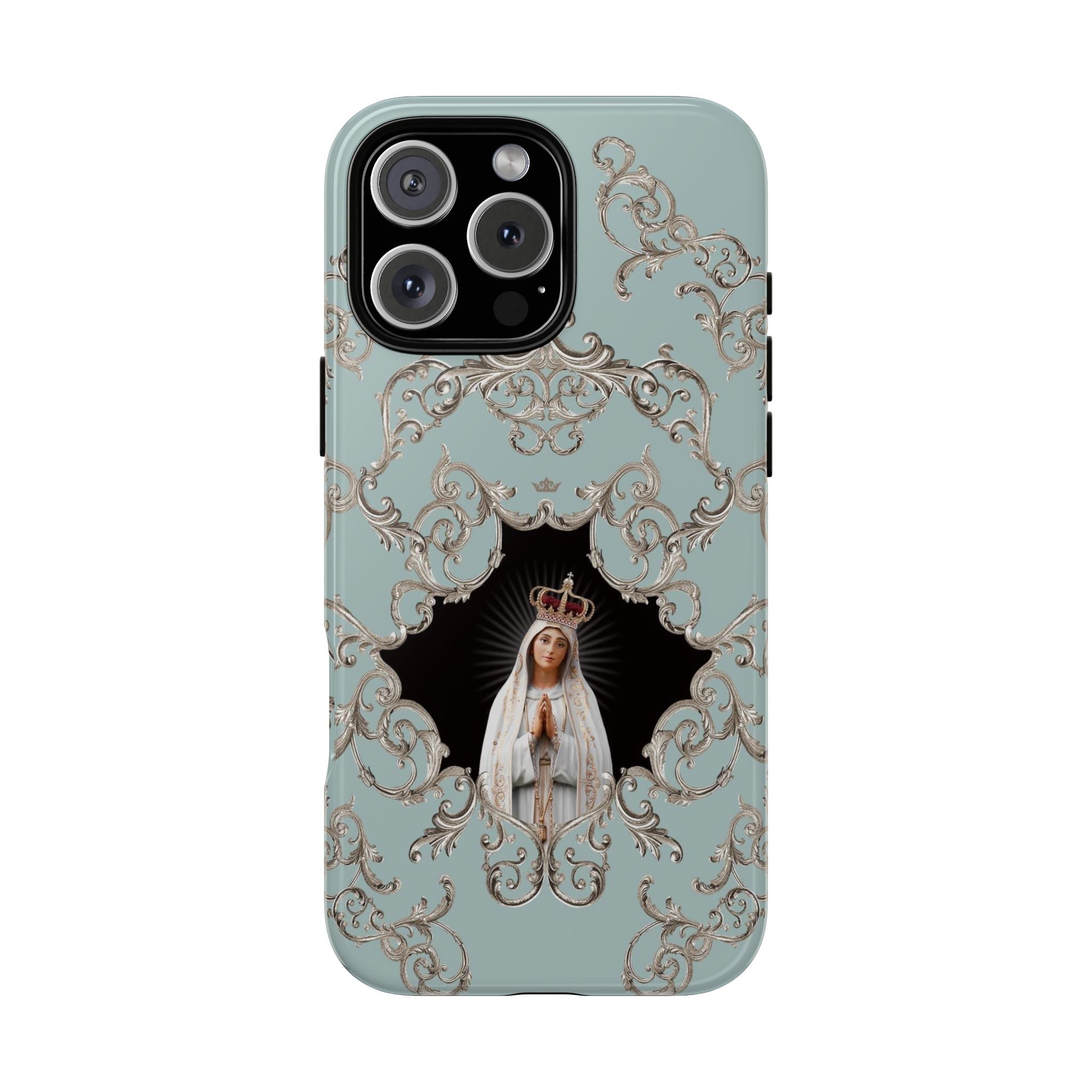 Our Lady of Fatima Hard Phone Case (Baroque Blue)