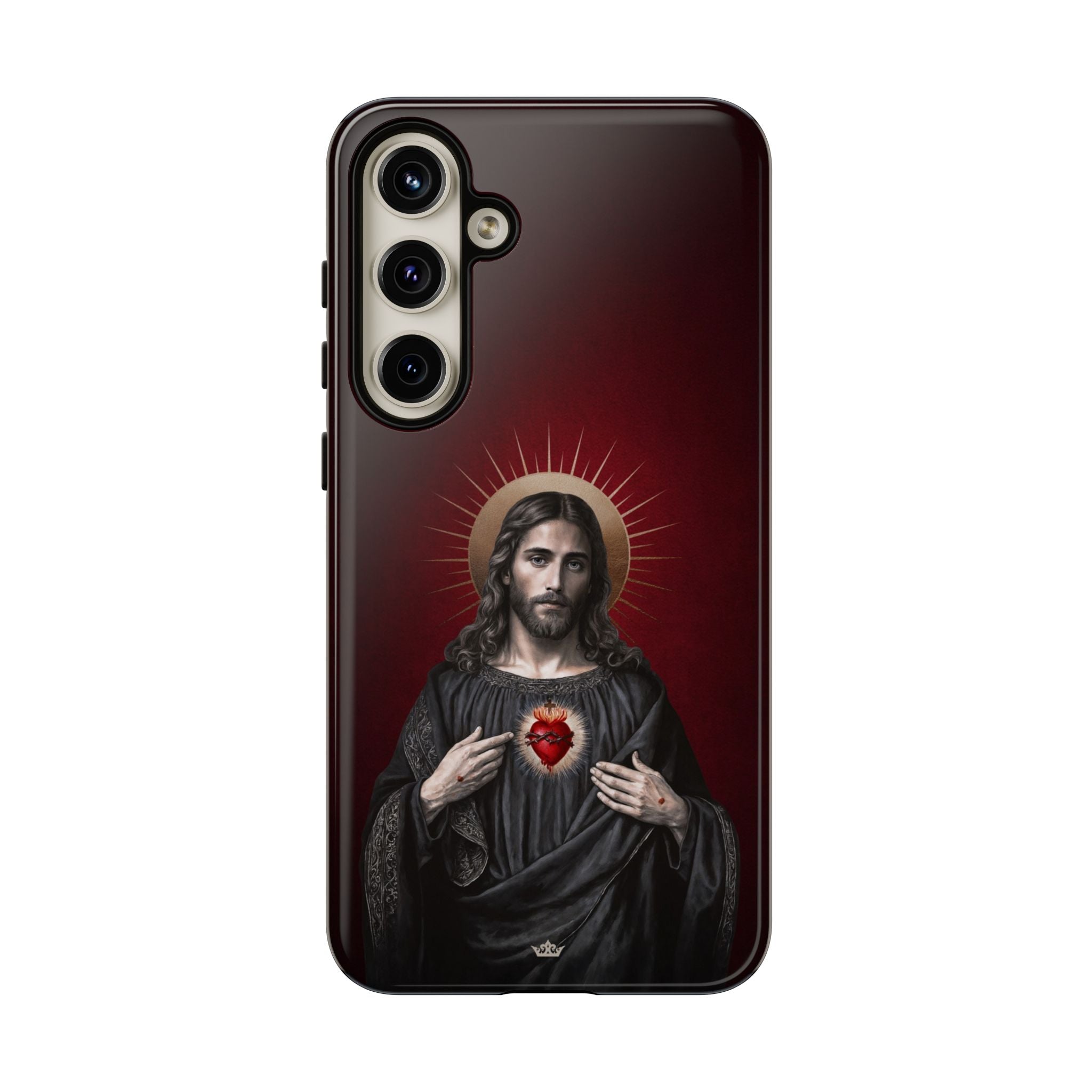 Sacred Heart of Jesus Hard Phone Case (Vintage Garnet)