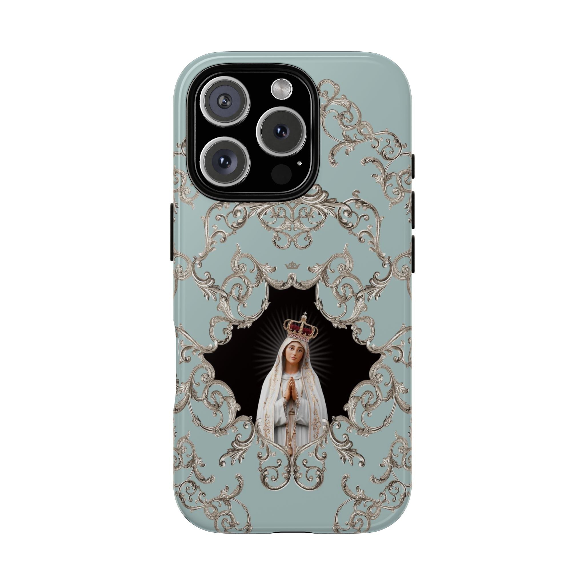 Our Lady of Fatima Hard Phone Case (Baroque Blue)