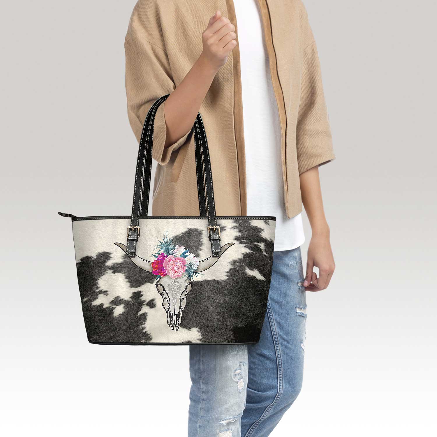 Boho Bull Skull Tote Bag - VENXARA®