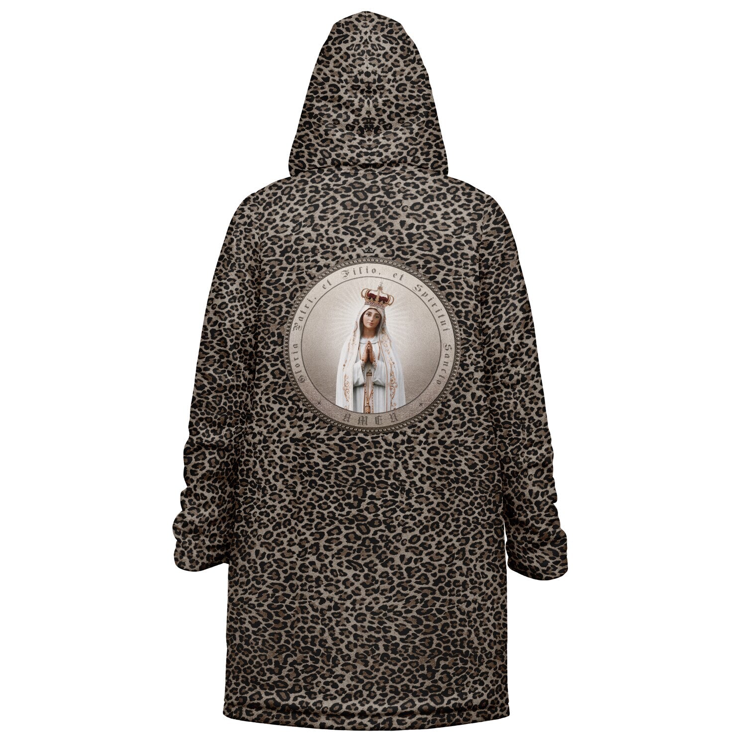 Our Lady of Fatima Zipper Microfleece Cloak (Bold Leopard) - VENXARA®