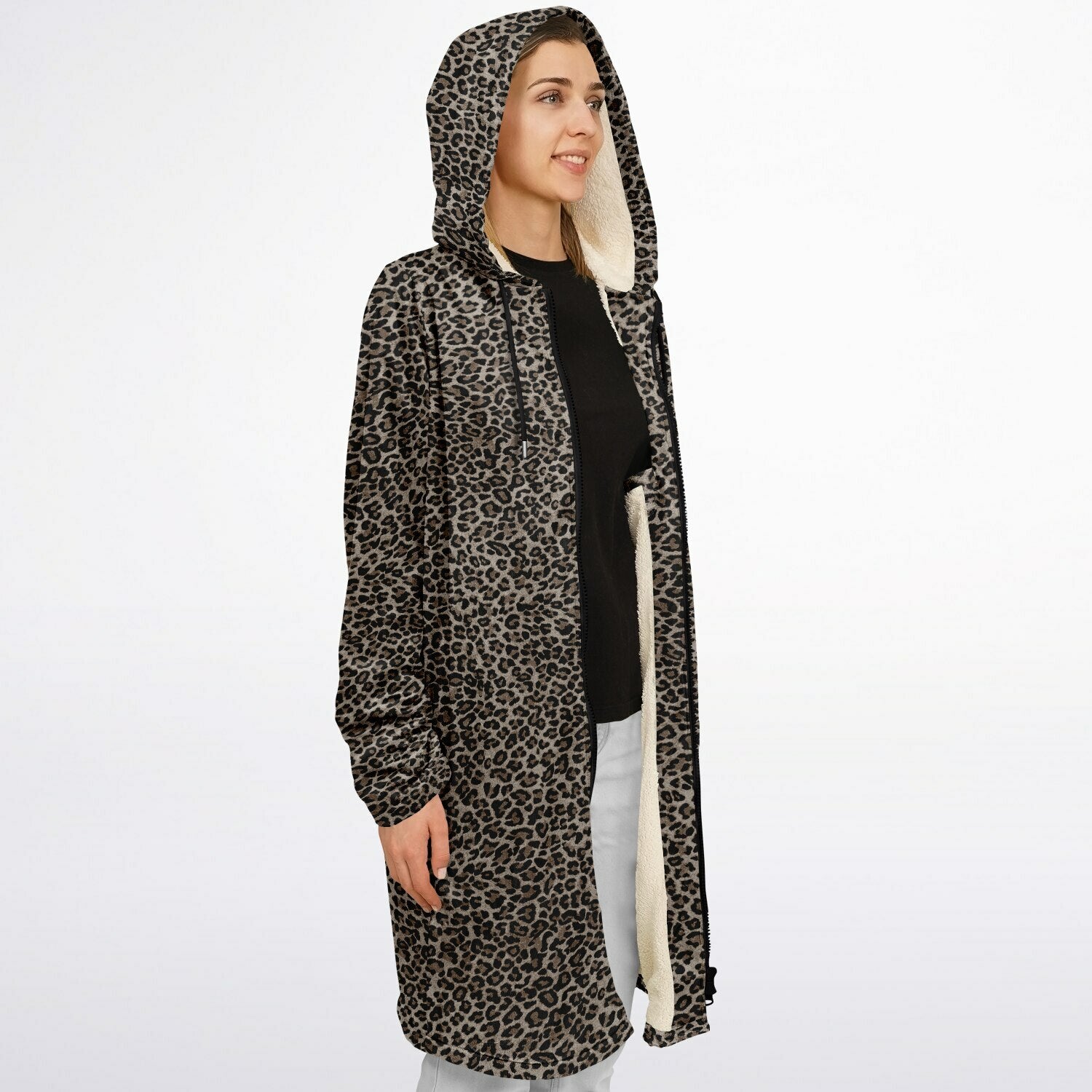 Our Lady of Fatima Zipper Microfleece Cloak (Bold Leopard) - VENXARA®