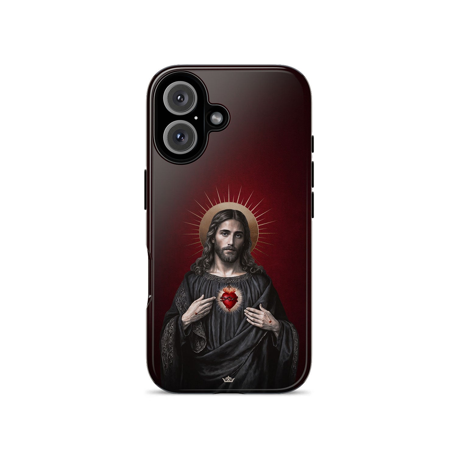 Sacred Heart of Jesus Hard Phone Case (Vintage Garnet)