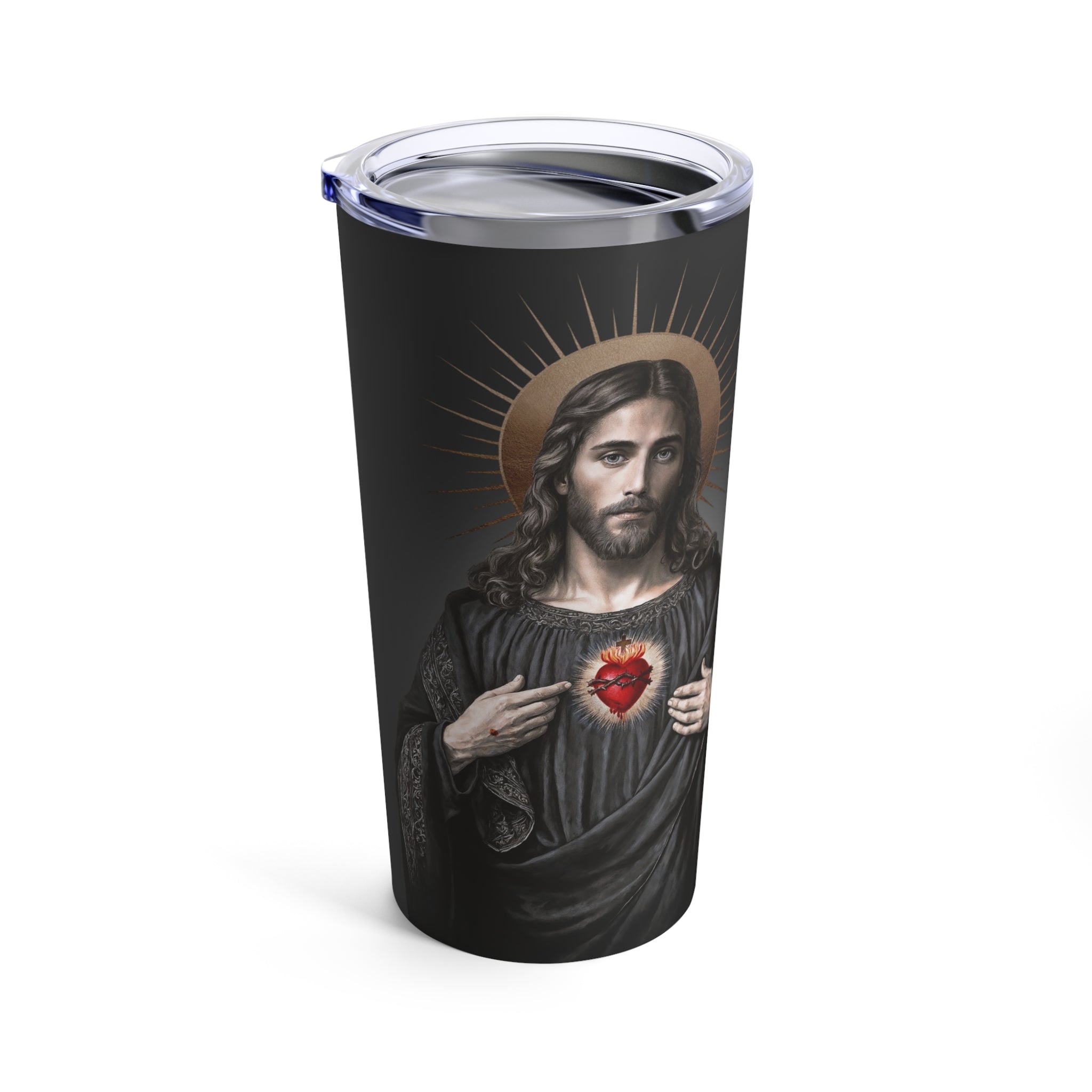 Sacred Heart of Jesus Lord's Prayer Tumbler 20 oz. (Ash) - VENXARA®