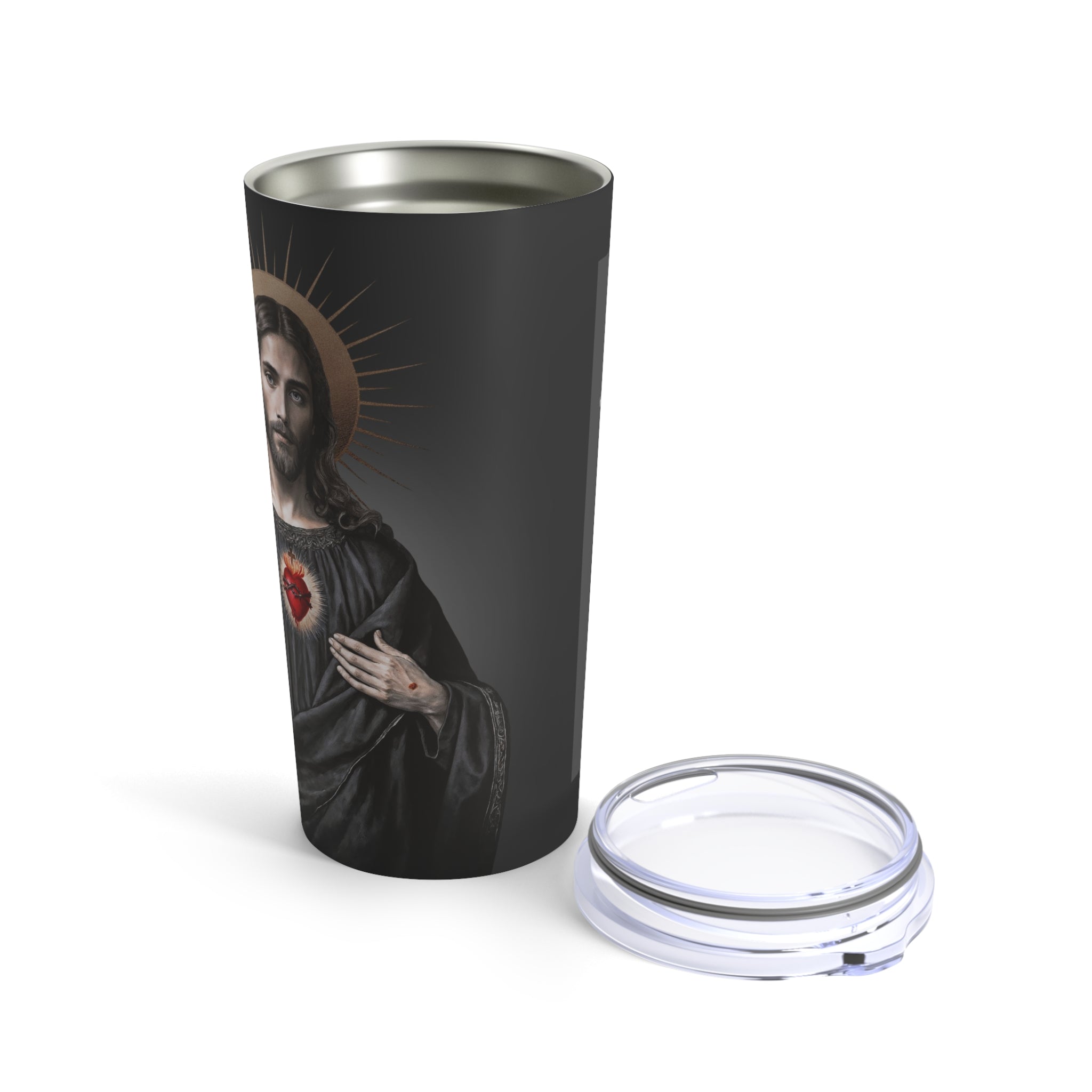 Sacred Heart of Jesus Lord's Prayer Tumbler 20 oz. (Ash) - VENXARA®