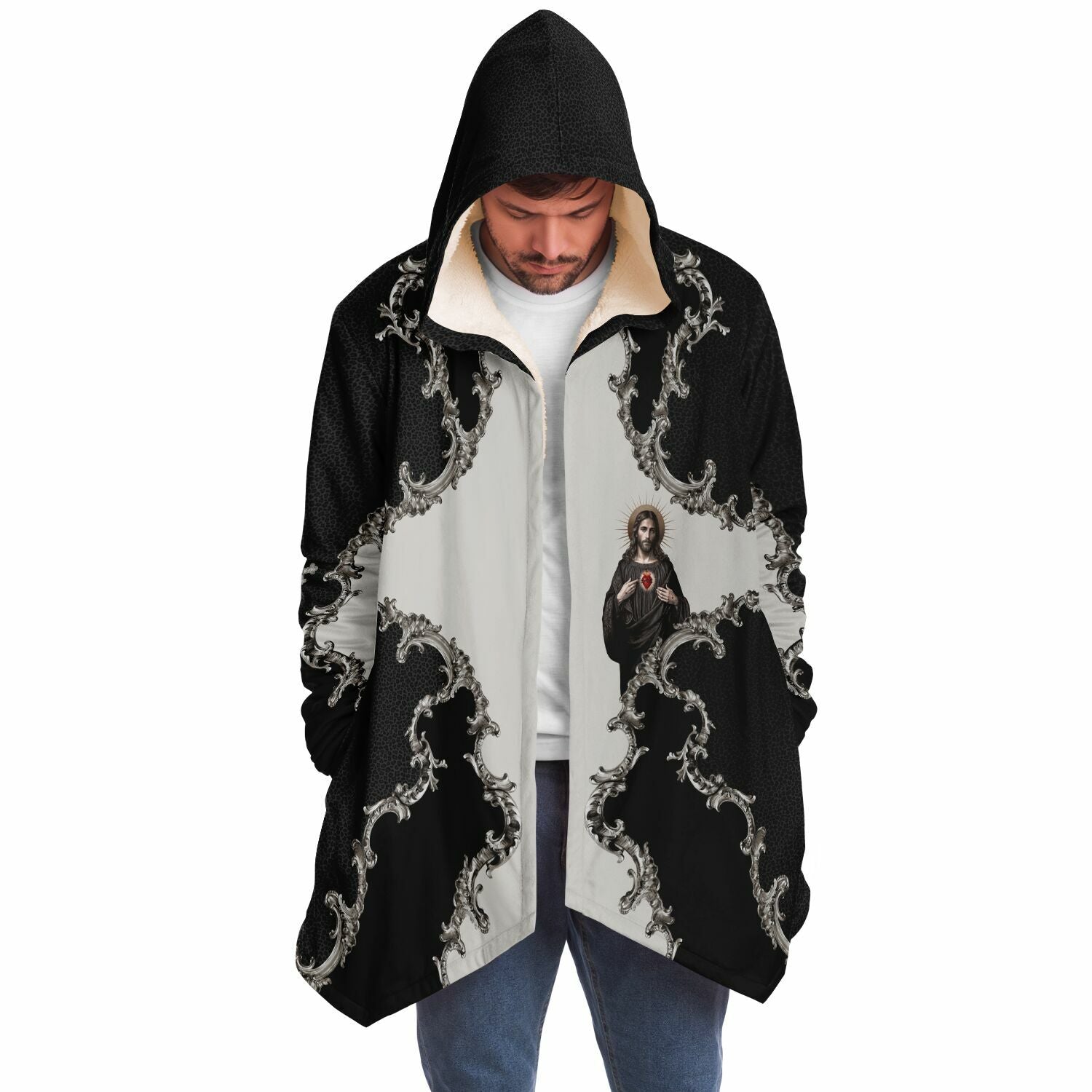 Sacred Heart of Jesus Microfleece Cloak (Baroque Leopard) - VENXARA®