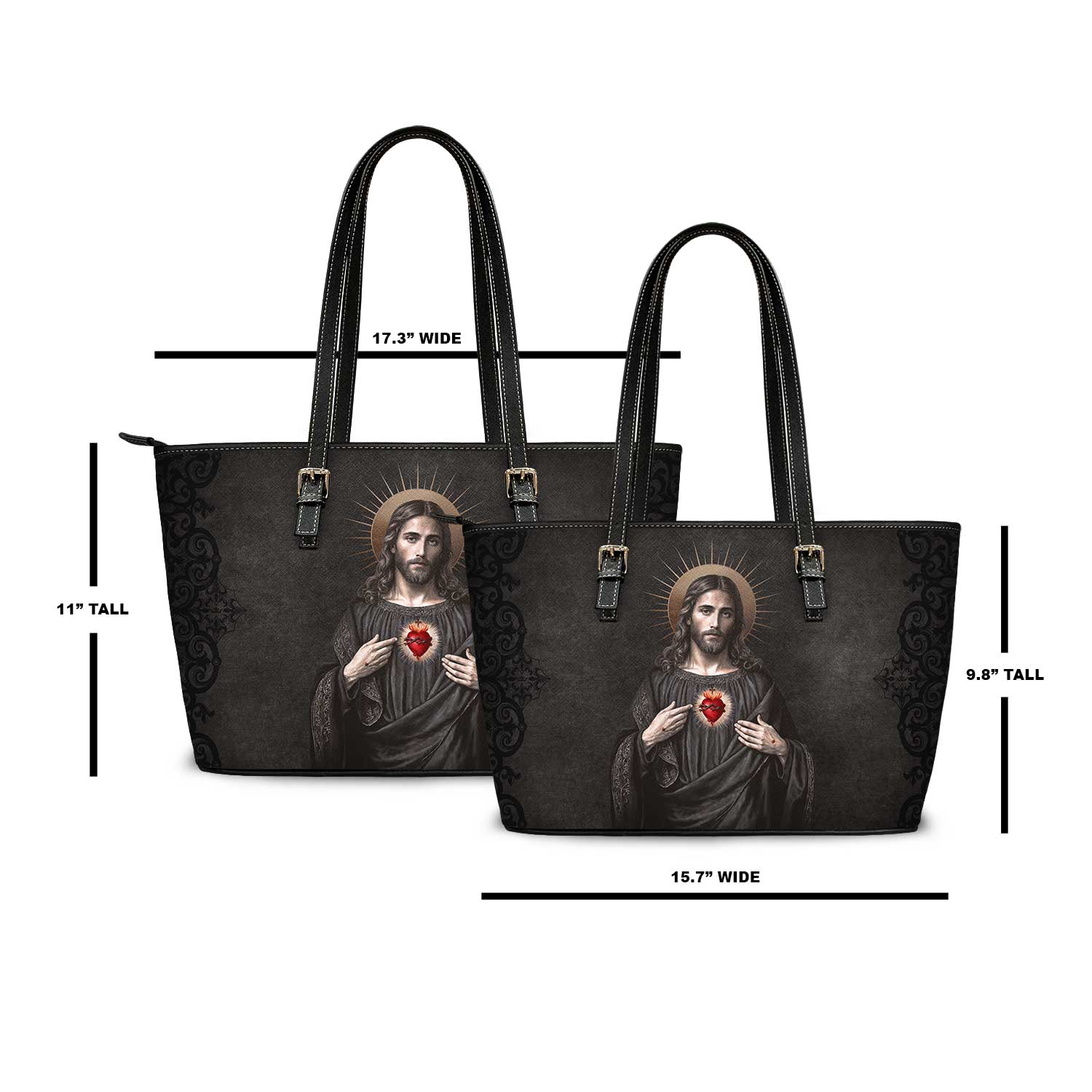 Sacred Heart of Jesus Tote Bag (Vintage Black) - VENXARA®