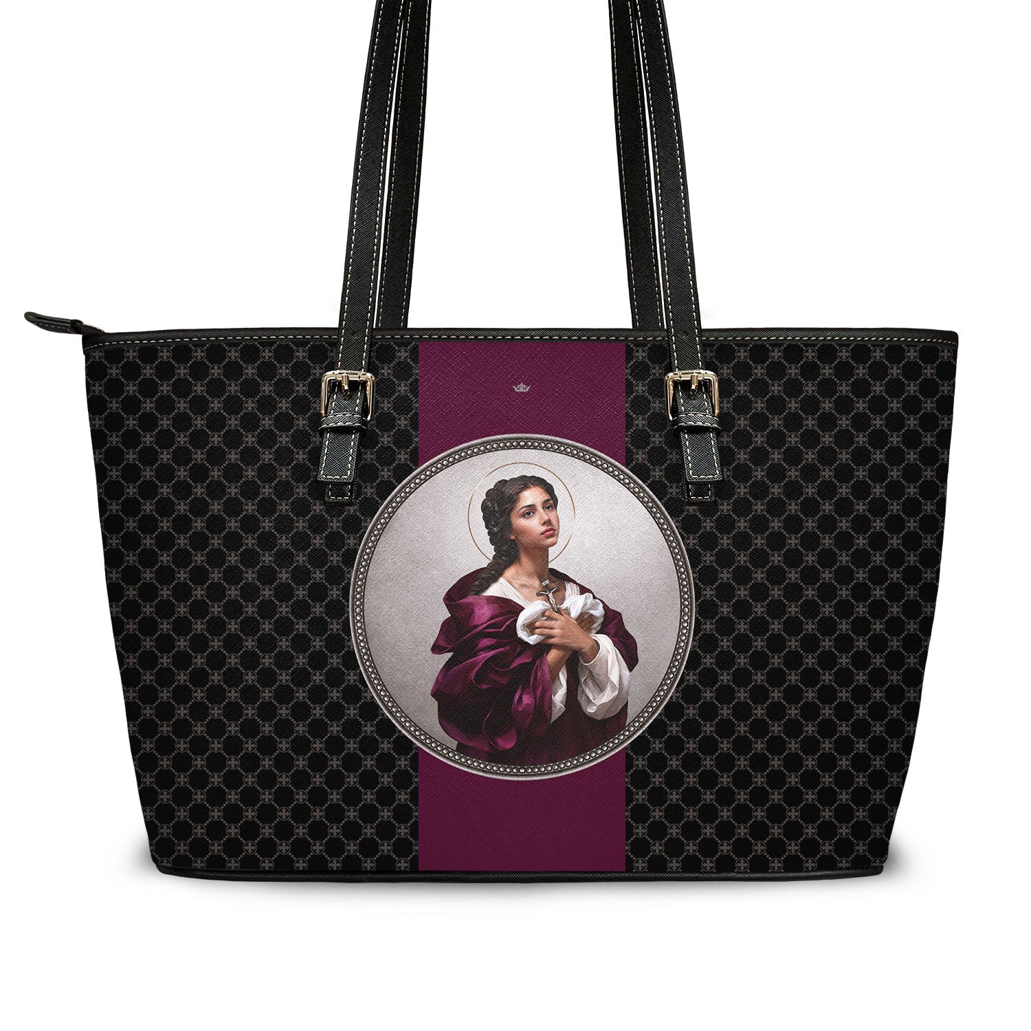 St. Agatha Medallion Tote Bag (Black) - VENXARA®