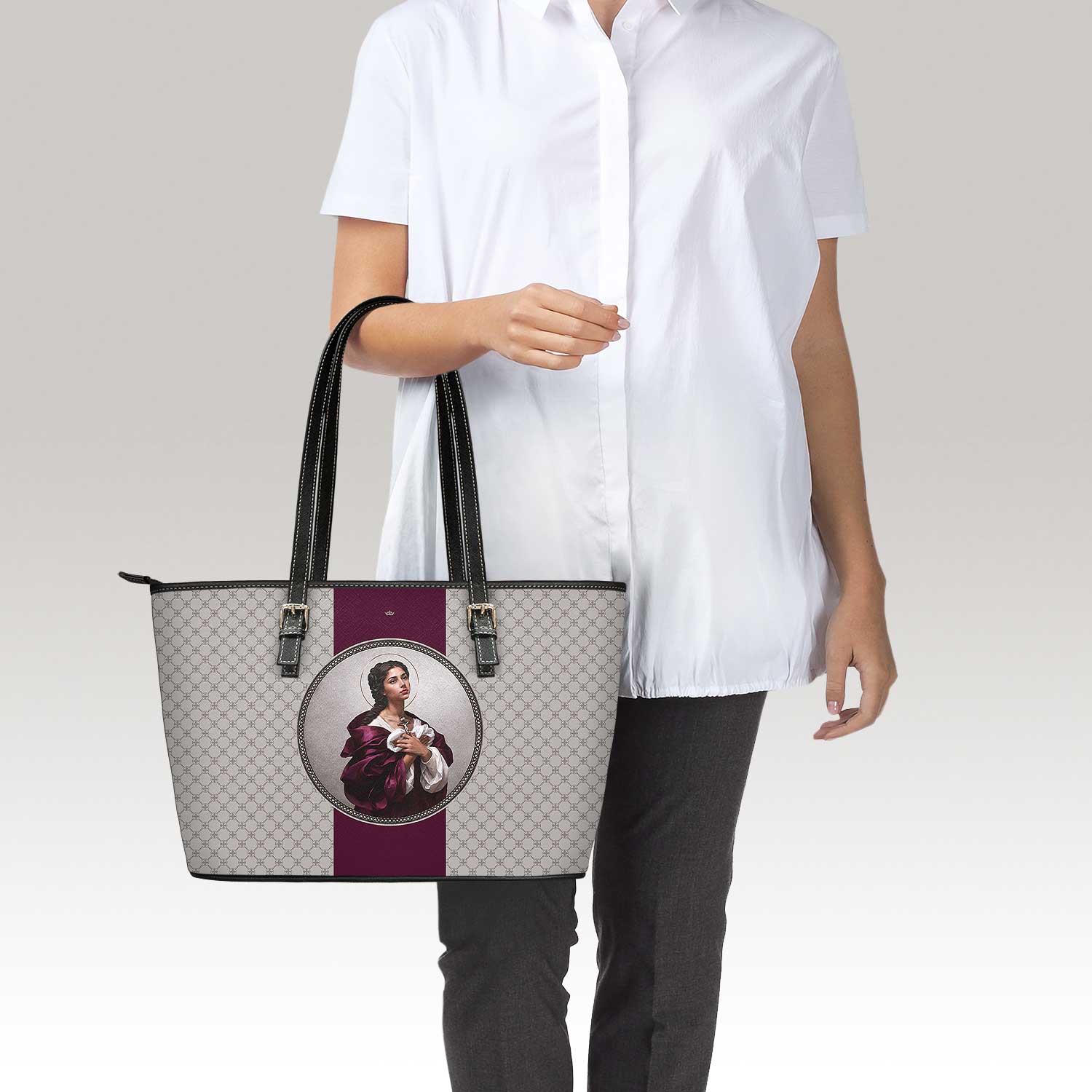 St. Agatha Medallion Tote Bag (Sand) - VENXARA®