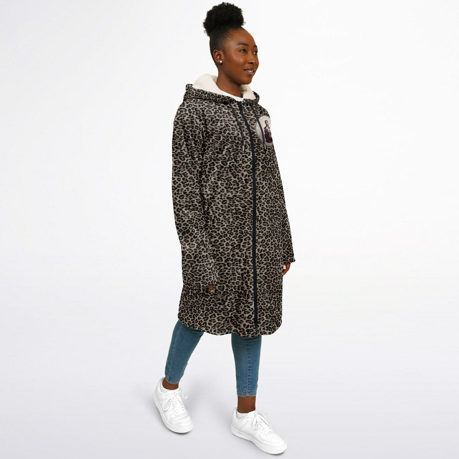 St. Agatha Zipper Microfleece Cloak (Bold Leopard) - VENXARA®