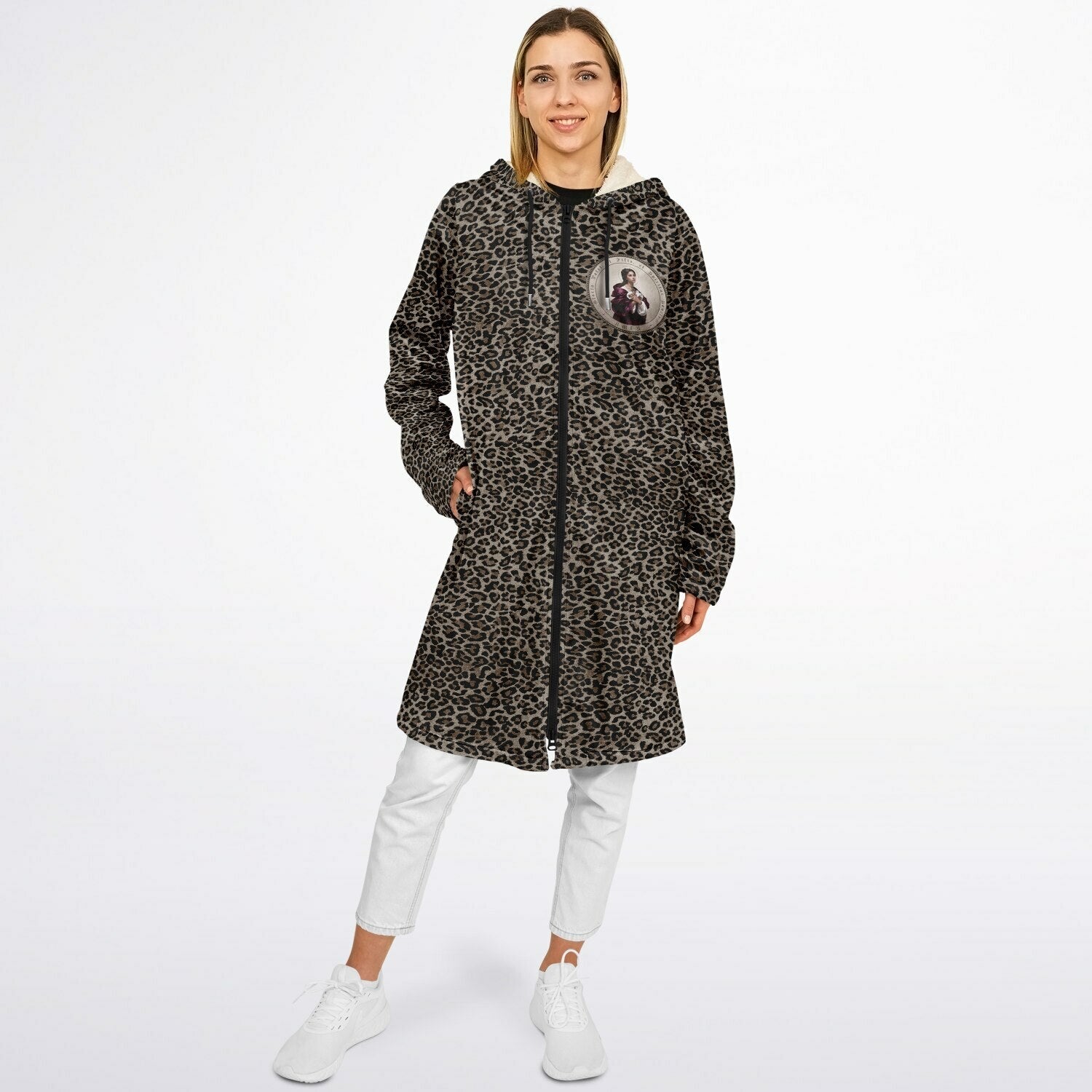 St. Agatha Zipper Microfleece Cloak (Bold Leopard) - VENXARA®