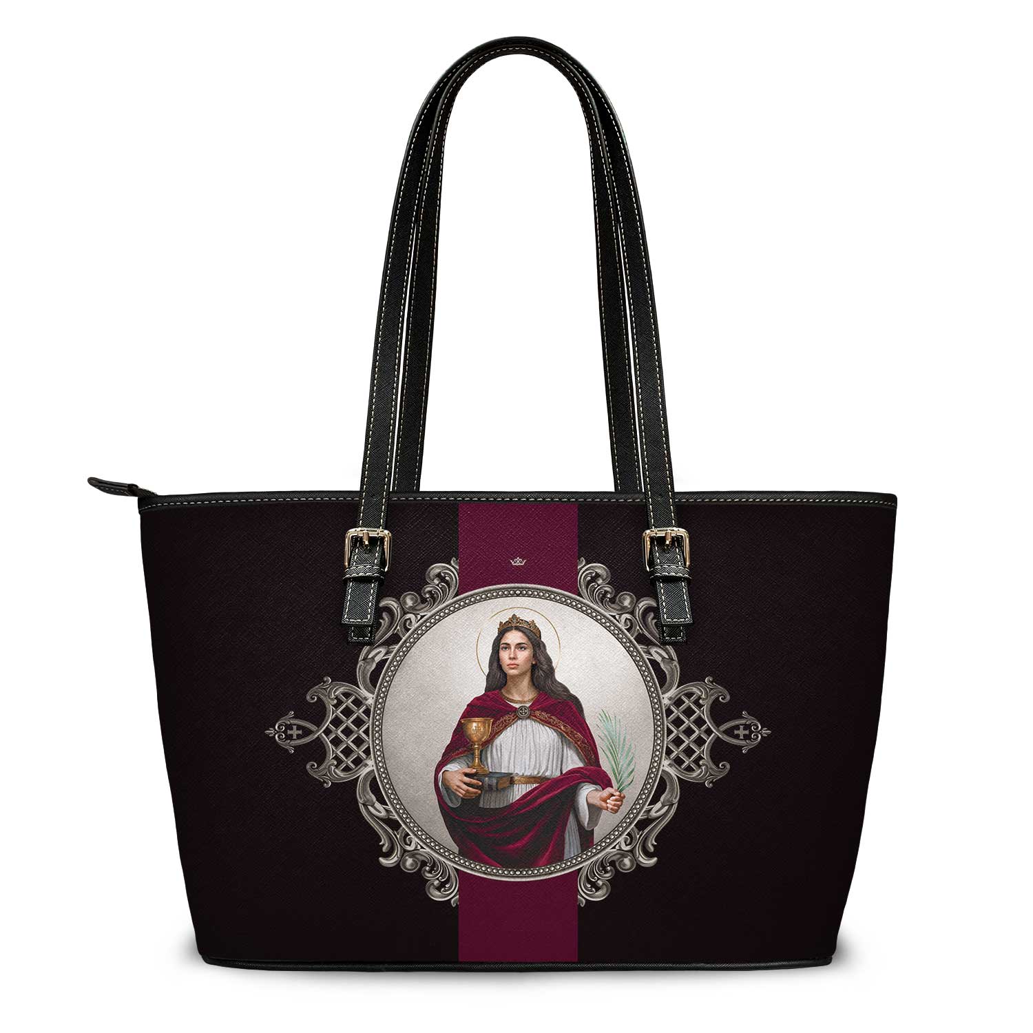 St. Barbara Medallion Tote Bag (Black) - VENXARA®