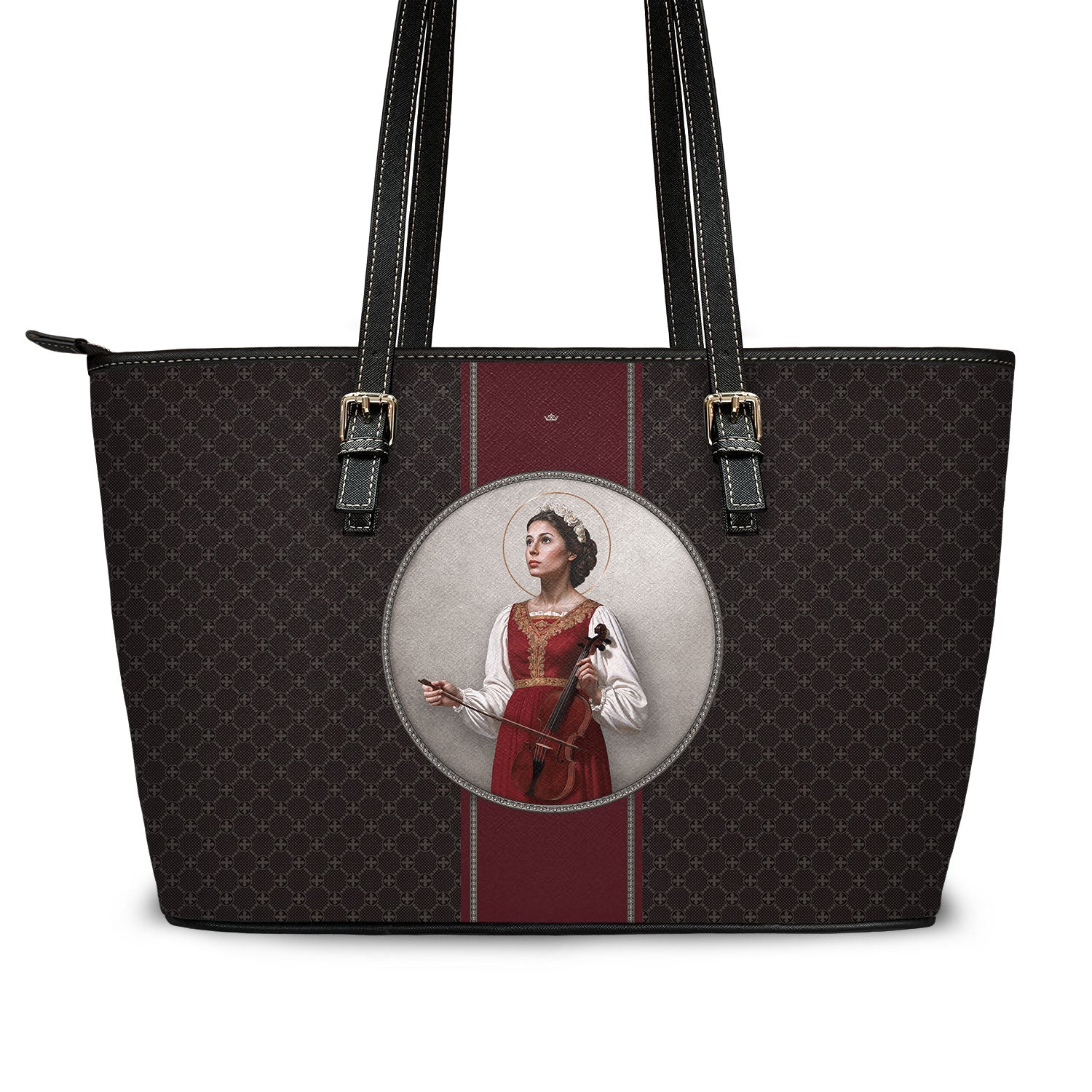 St. Cecilia Medallion Tote Bag (Charcoal) - VENXARA®