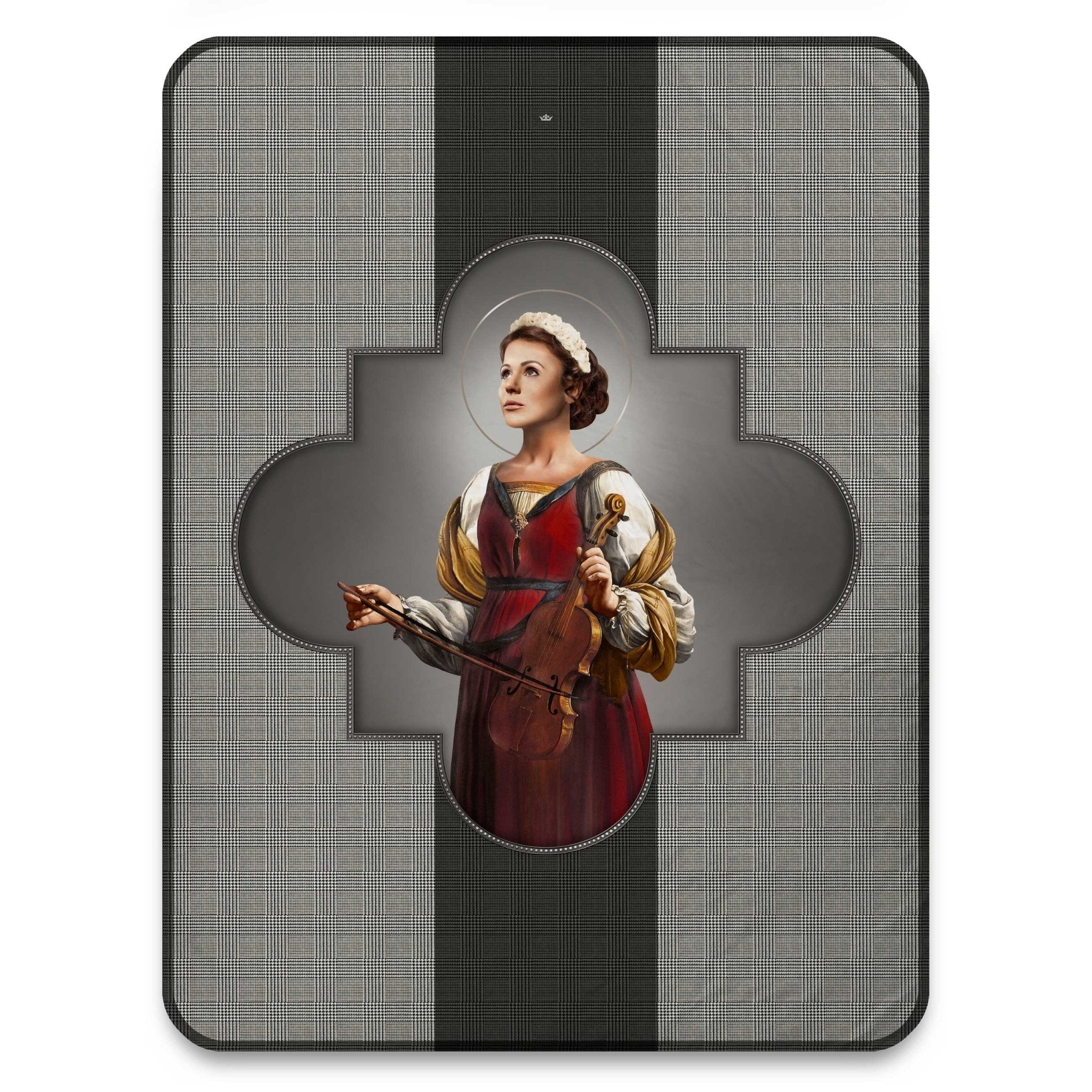 St. Cecilia Plush Fleece Blanket (Houndstooth) - VENXARA®
