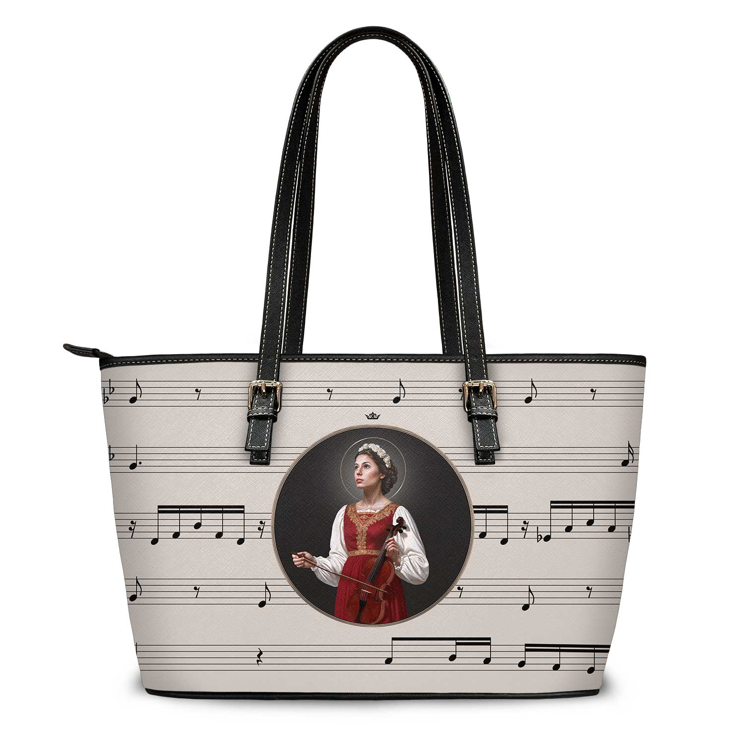 St. Cecilia Tote Bag (Music Notes Sand) - VENXARA®