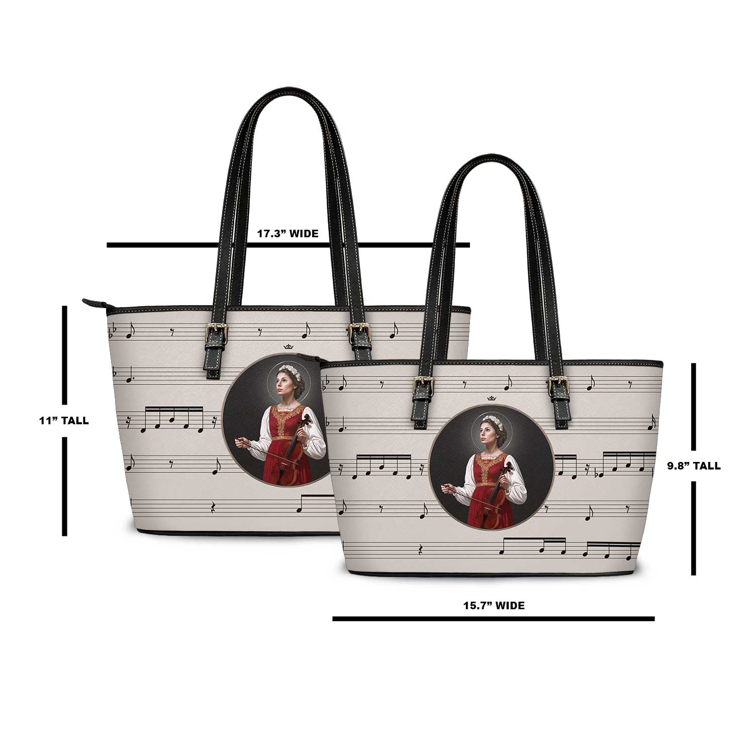 St. Cecilia Tote Bag (Music Notes Sand) - VENXARA®