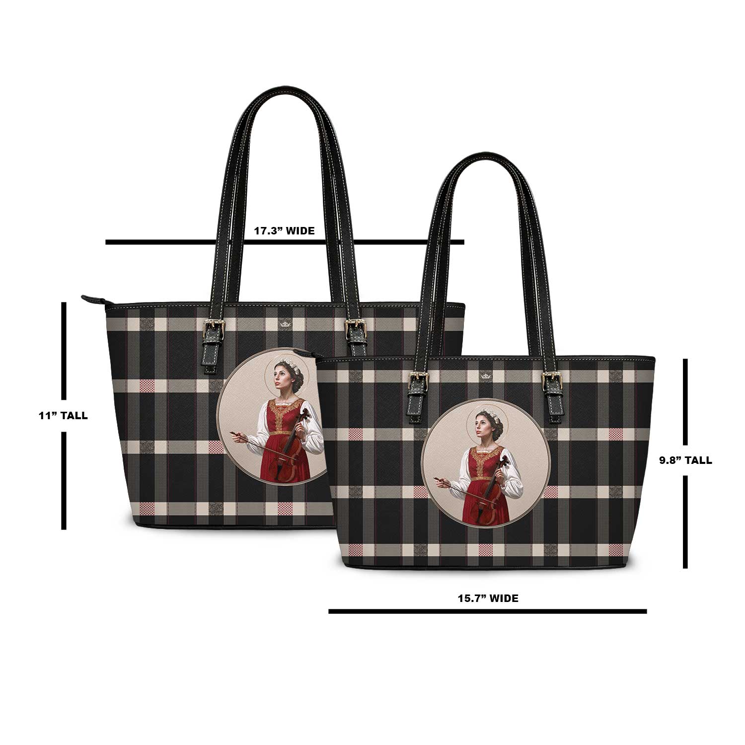 St. Cecilia Tote Bag (Plaid) - VENXARA®