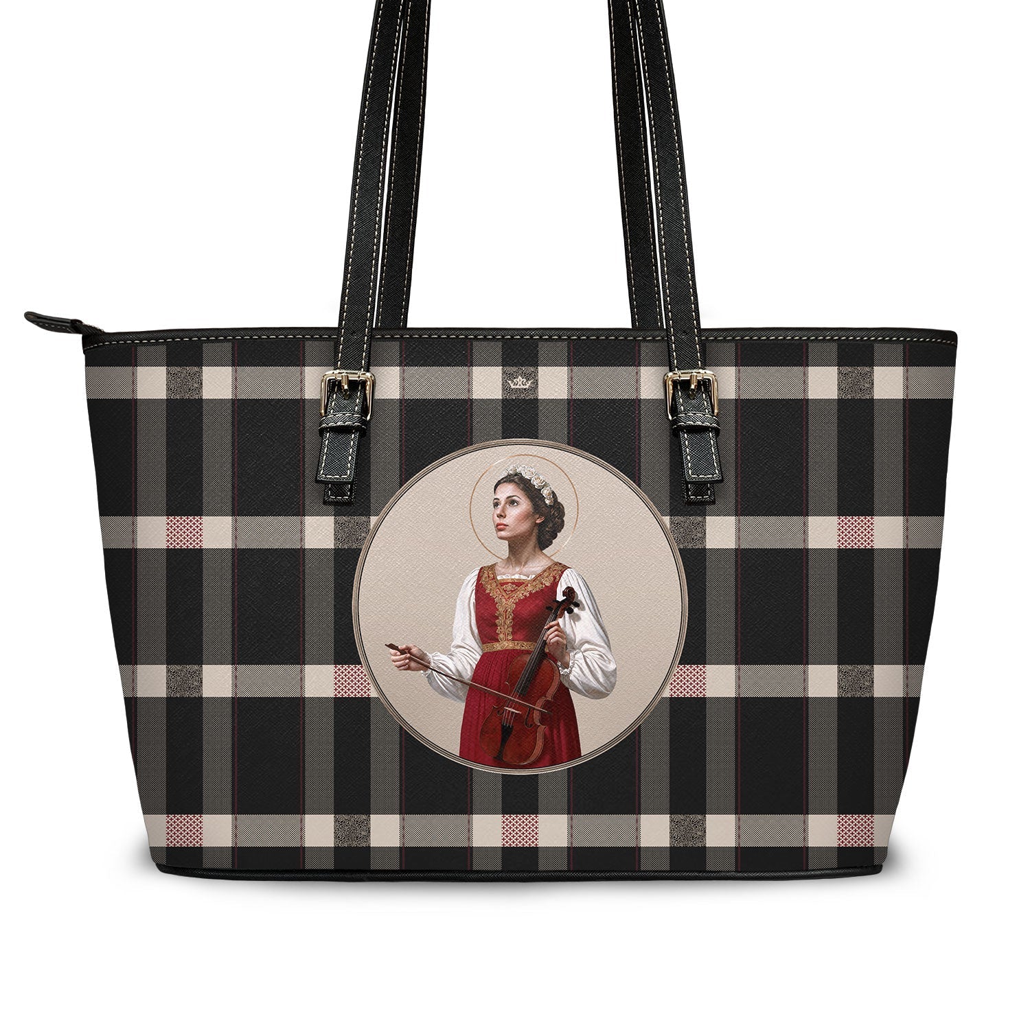 St. Cecilia Tote Bag (Plaid) - VENXARA®