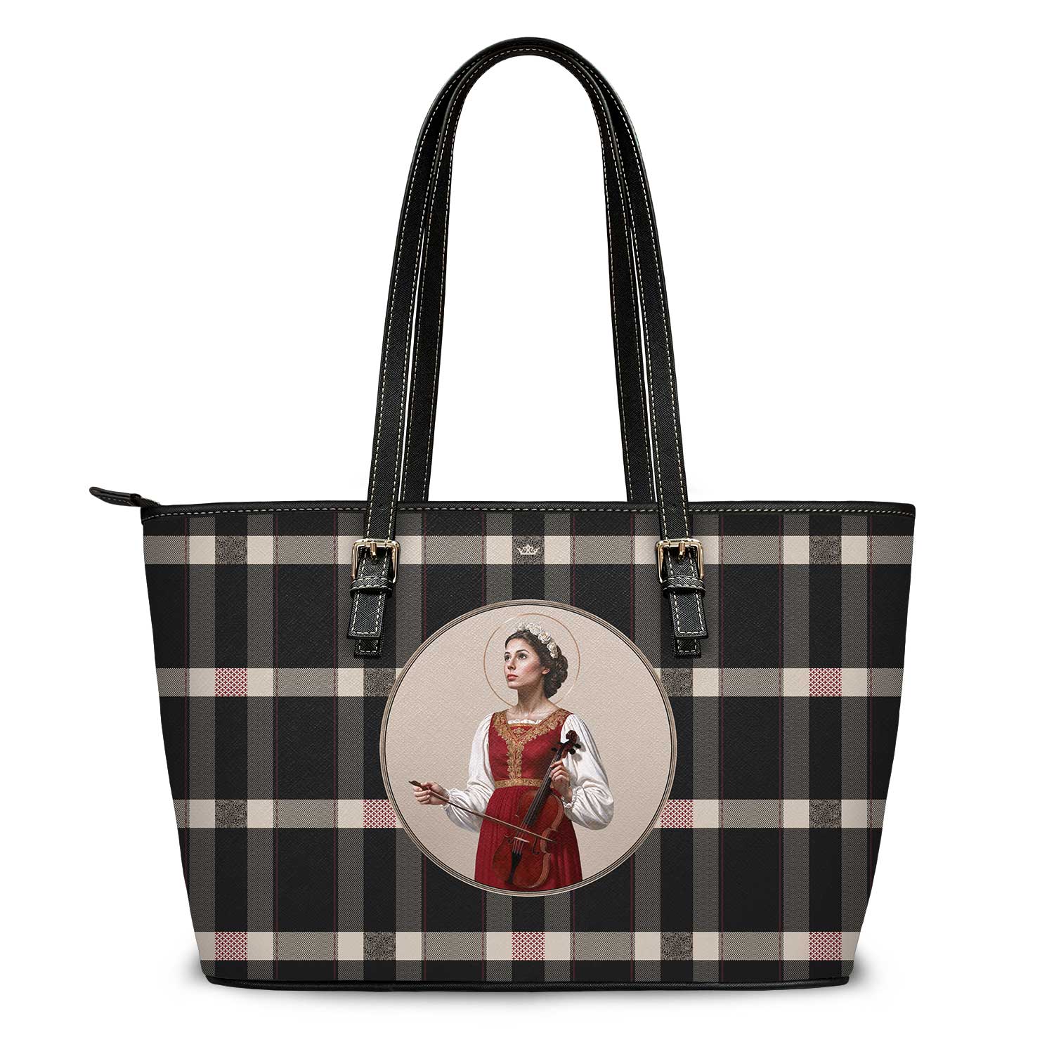 St. Cecilia Tote Bag (Plaid) - VENXARA®