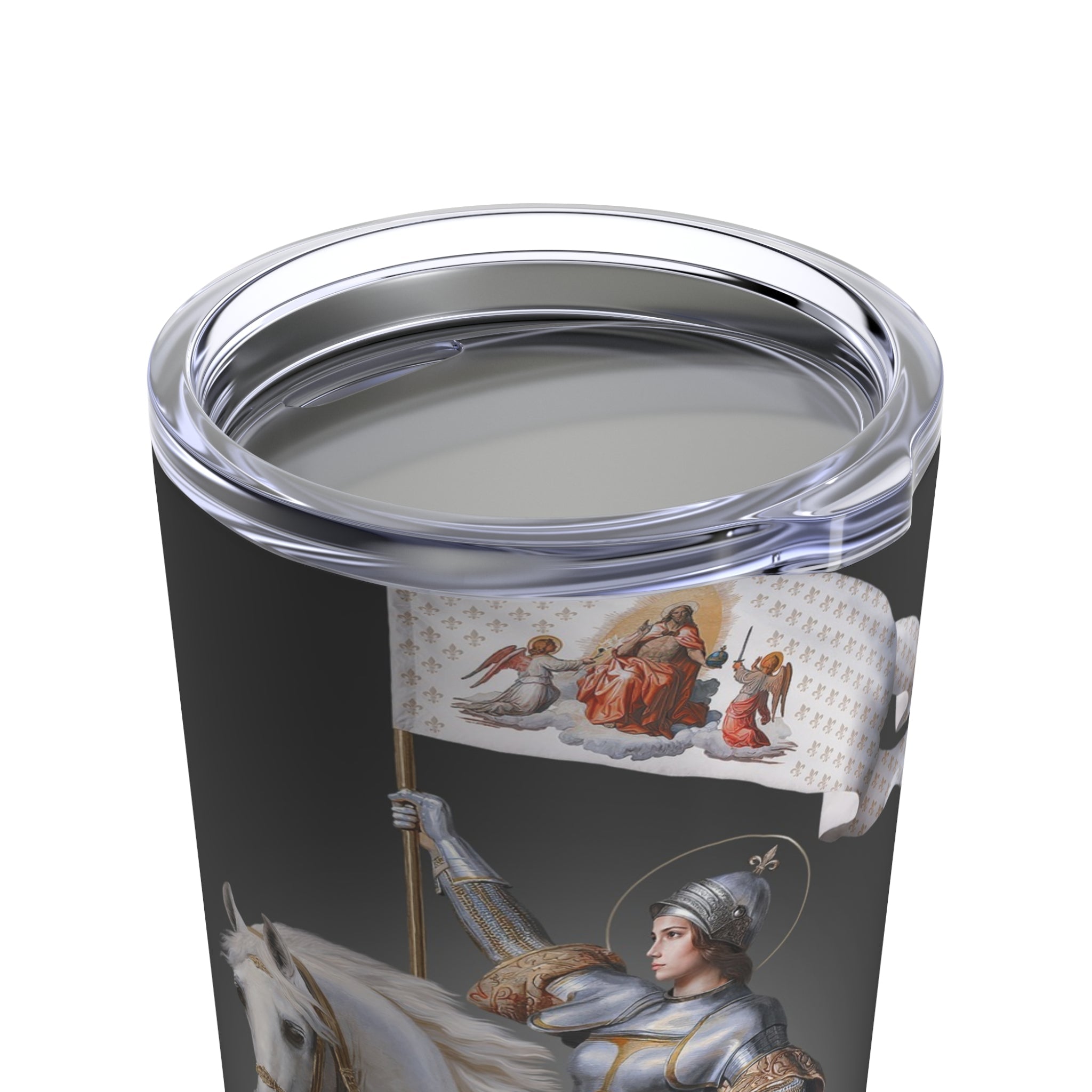 St. Joan of Arc in Battle Lord's Prayer Tumbler 20 oz. (Ash) - VENXARA®