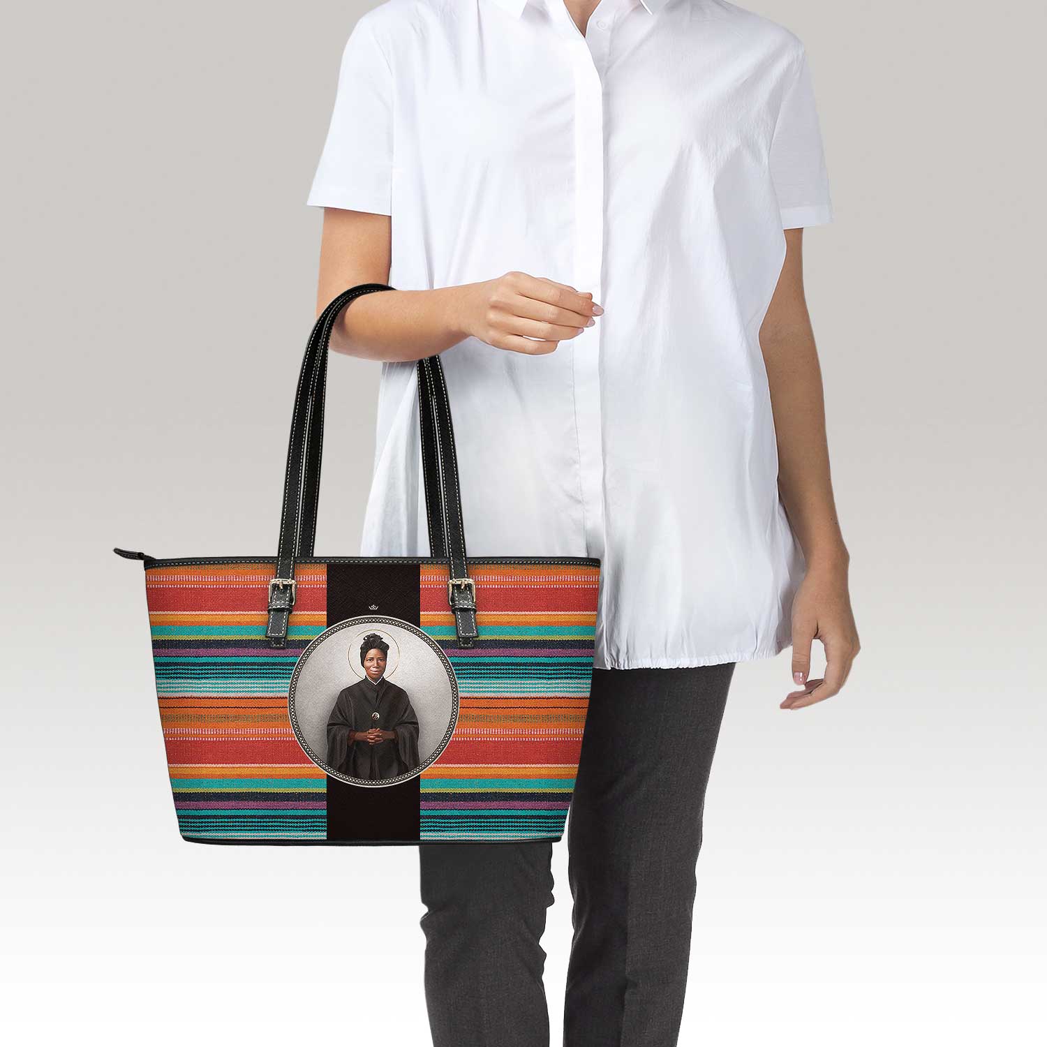 St. Josephine Bakhita Medallion Tote Bag (Tapestry) - VENXARA®