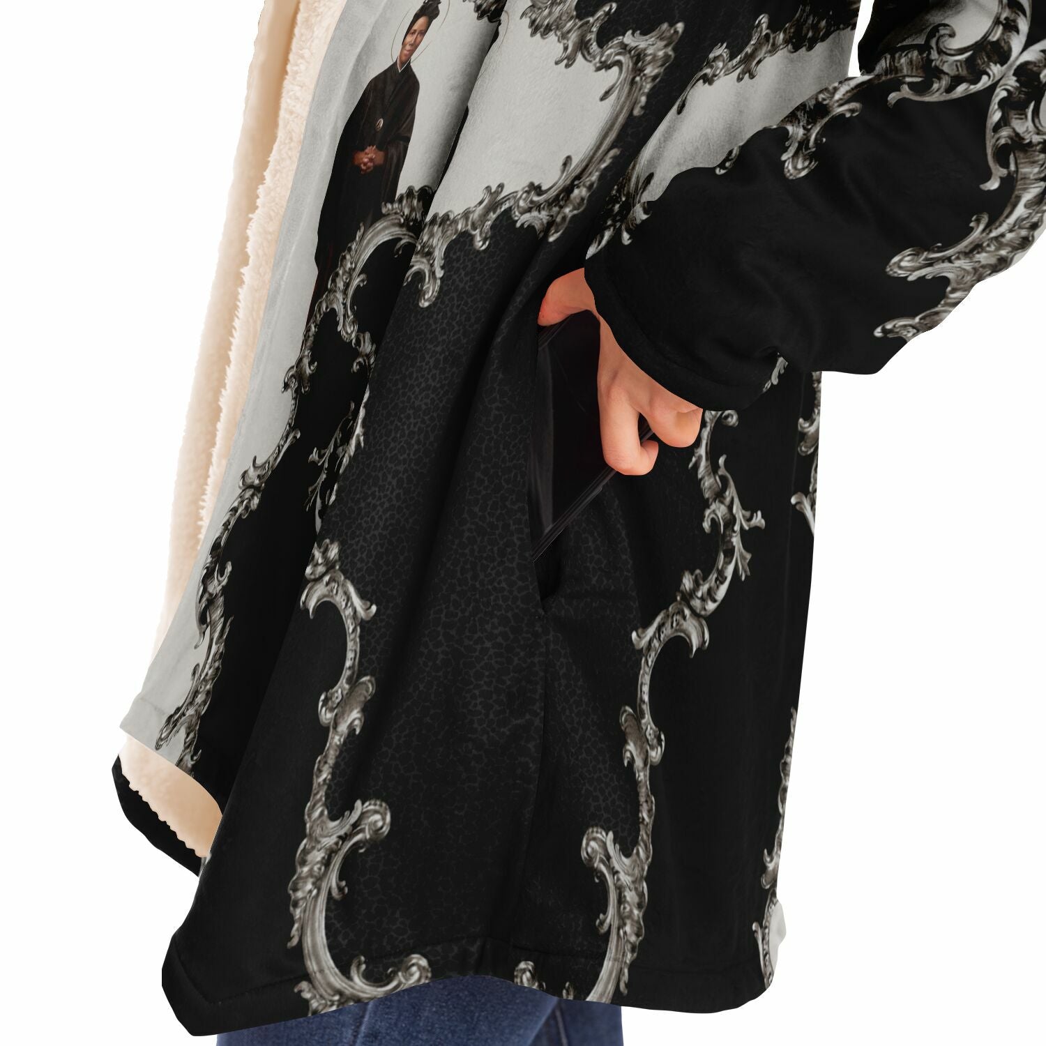 St. Josephine Bakhita Microfleece Cloak (Baroque Leopard) - VENXARA®