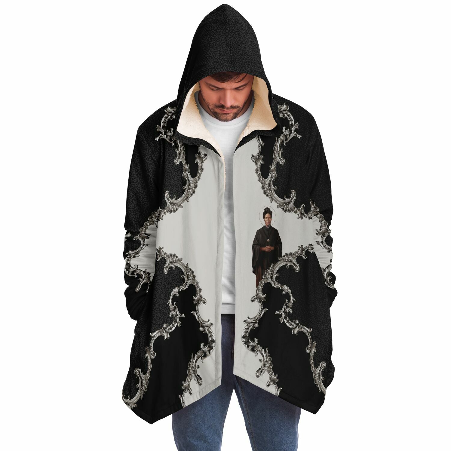 St. Josephine Bakhita Microfleece Cloak (Baroque Leopard) - VENXARA®