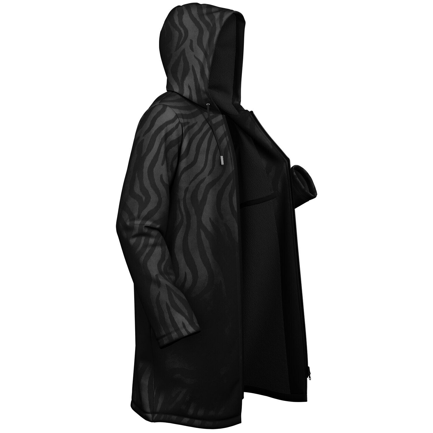 St. Jude Zipper Microfleece Cloak (Black Platinum Stripe) - VENXARA®