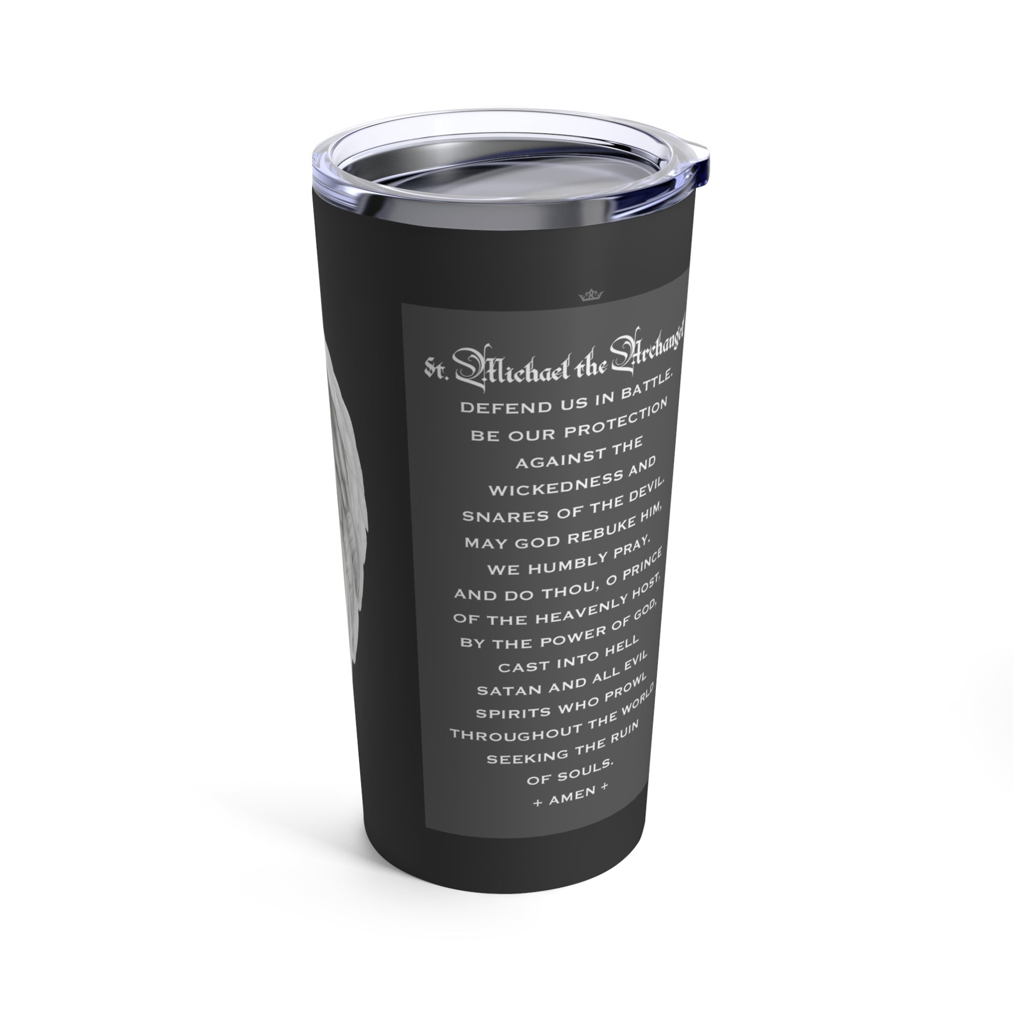 St. Michael the Archangel Victorious Tumbler 20 oz. (Ash) - VENXARA®