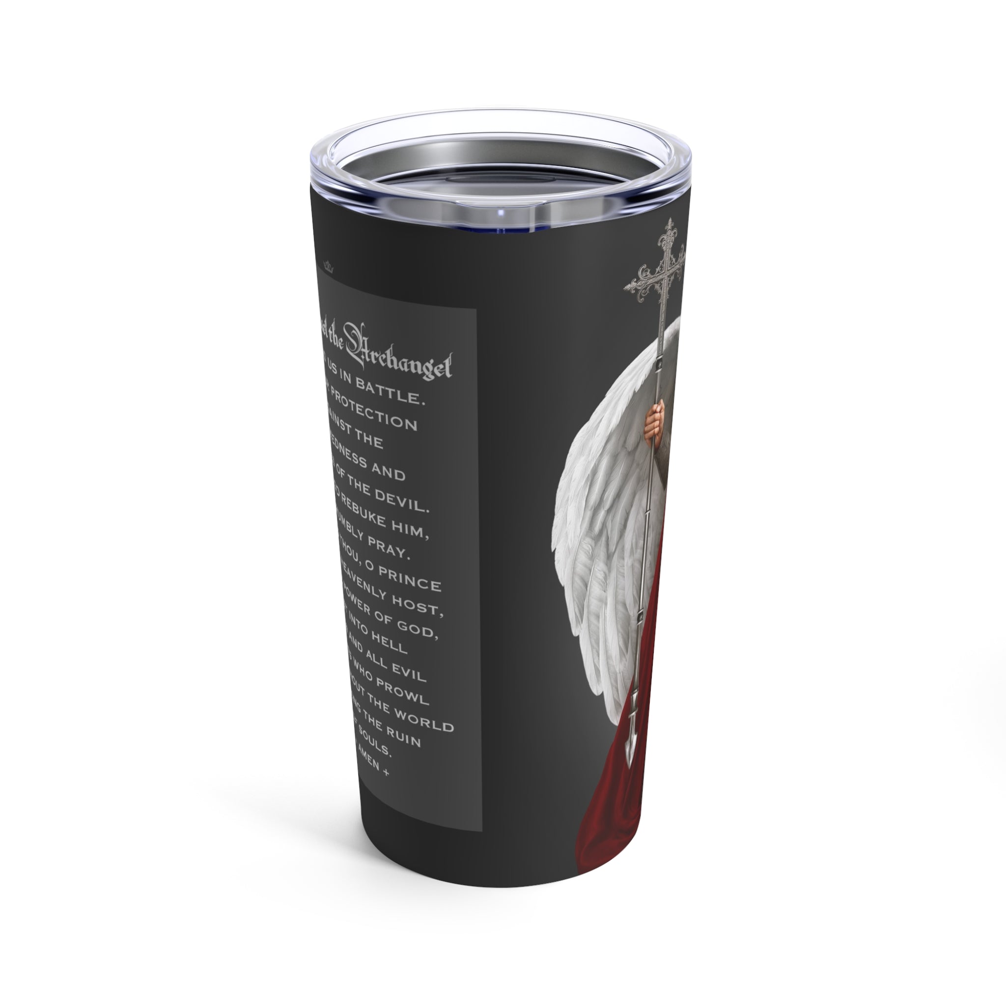 St. Michael the Archangel Victorious Tumbler 20 oz. (Ash) - VENXARA®