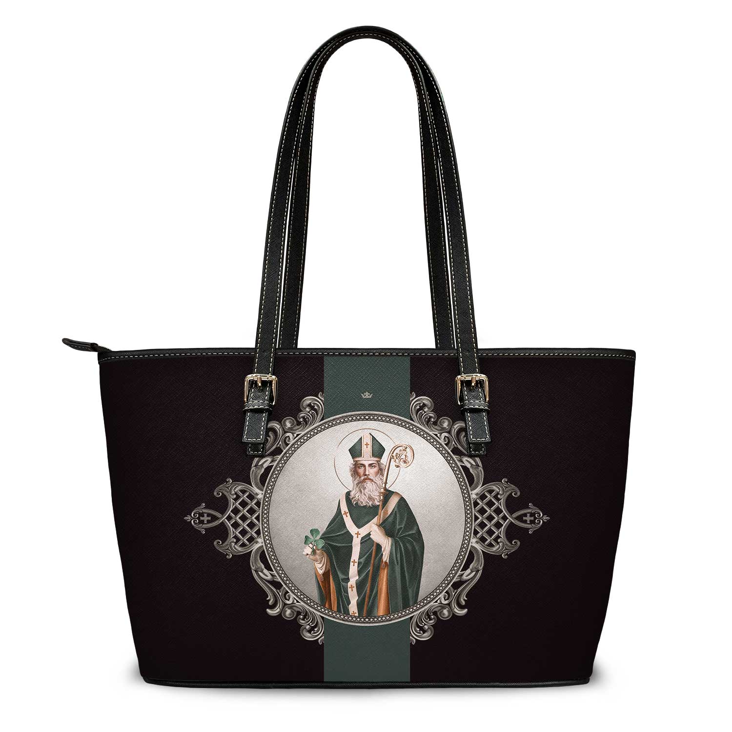 St. Patrick Medallion Tote Bag (Black) - VENXARA®