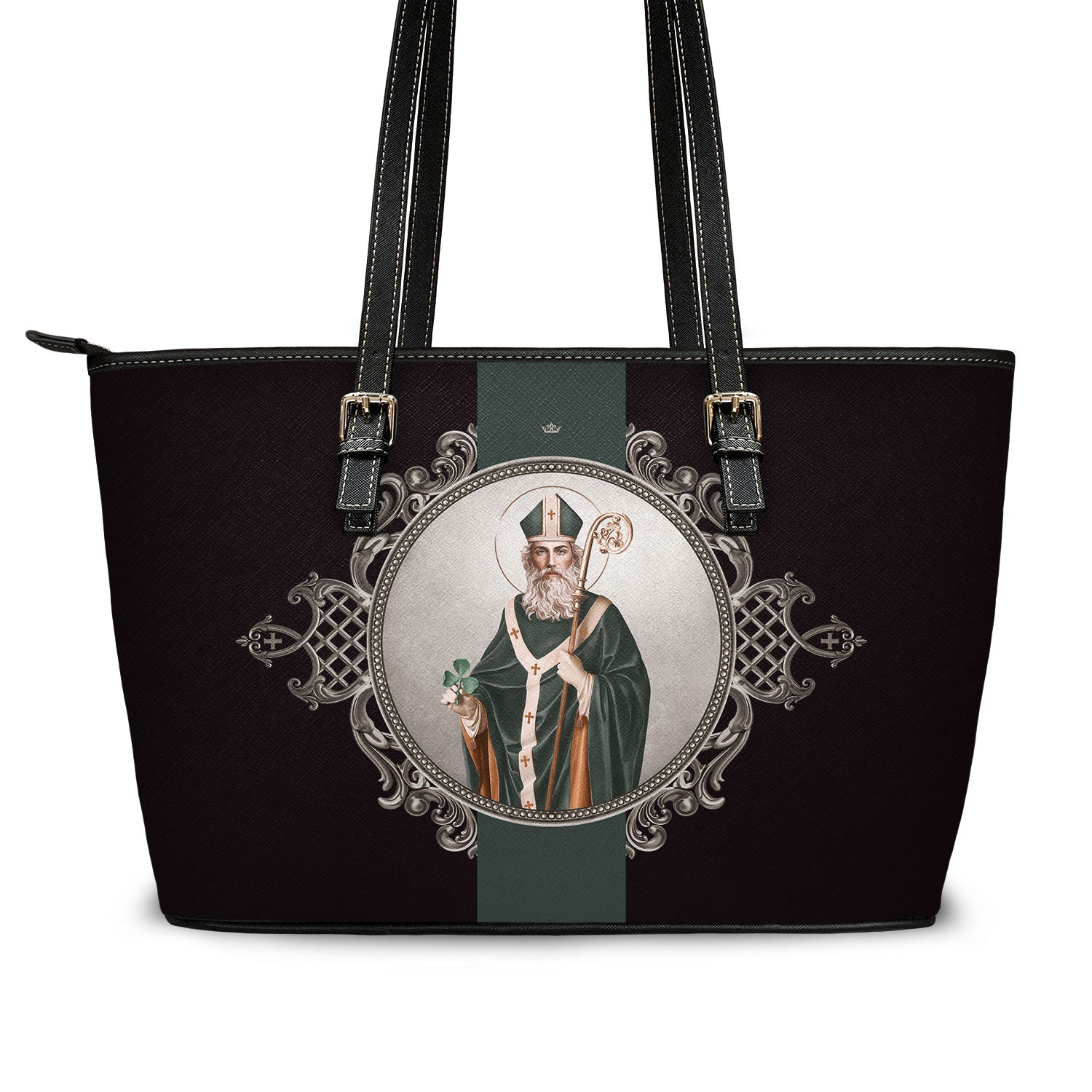 St. Patrick Medallion Tote Bag (Black) - VENXARA®