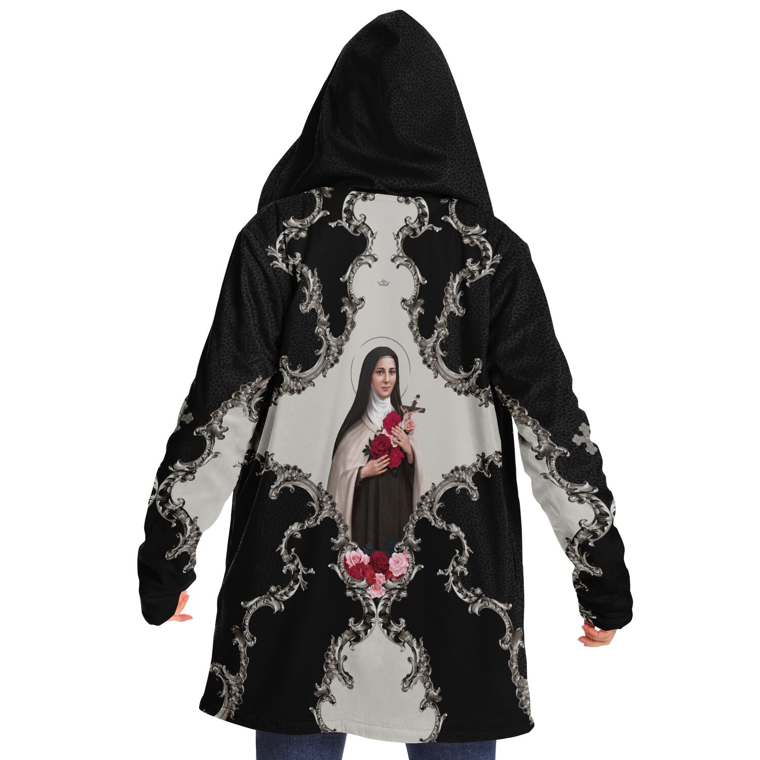 St. Therese of Lisieux Microfleece Cloak (Baroque Leopard) - VENXARA®