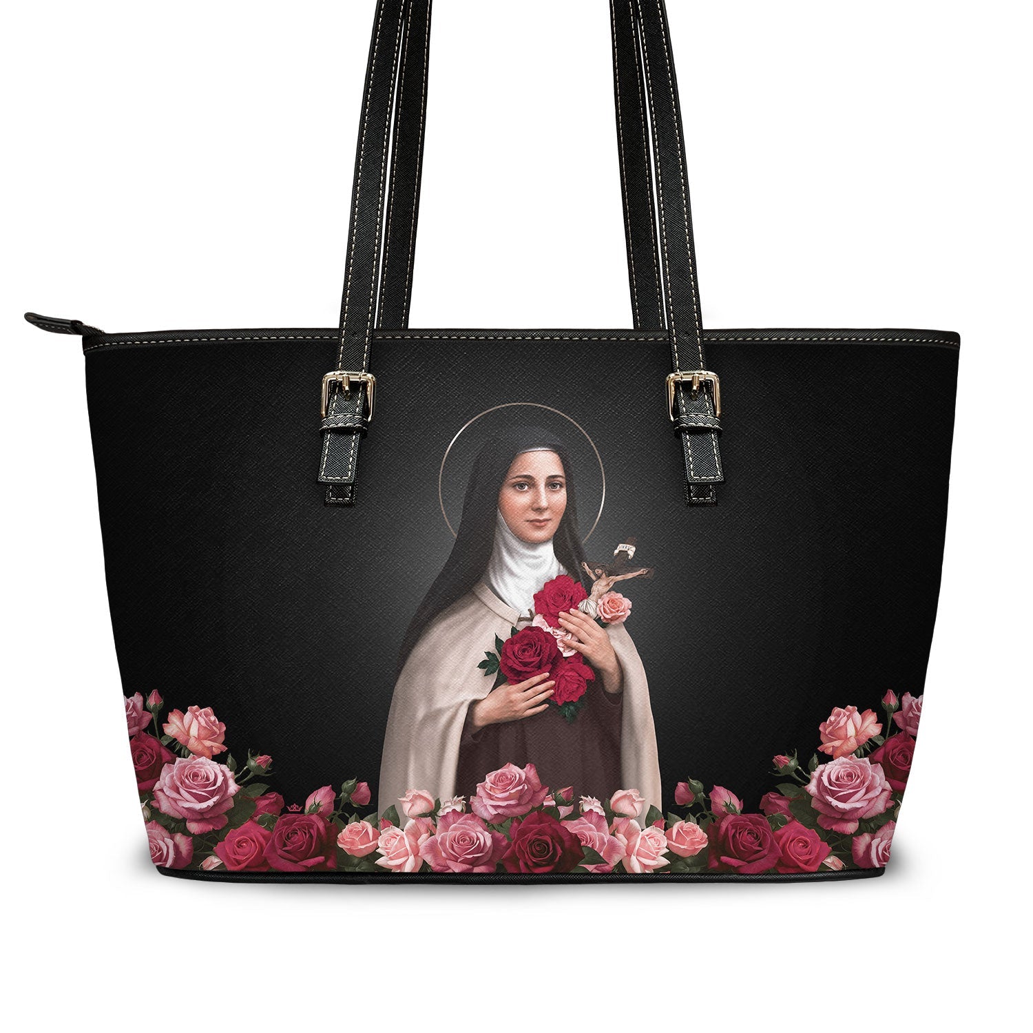 St. Therese of Lisieux Tote Bag (Black) - VENXARA®